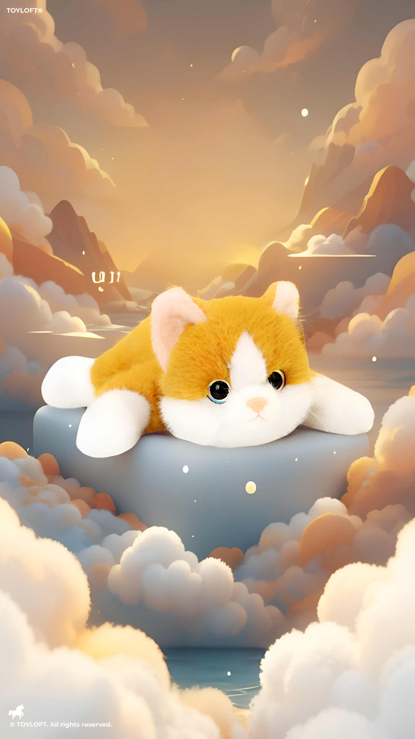 Realistic Kitten Plush Toy – Cute Lying Cat Soft Stuffed Animal Brown ST15158.