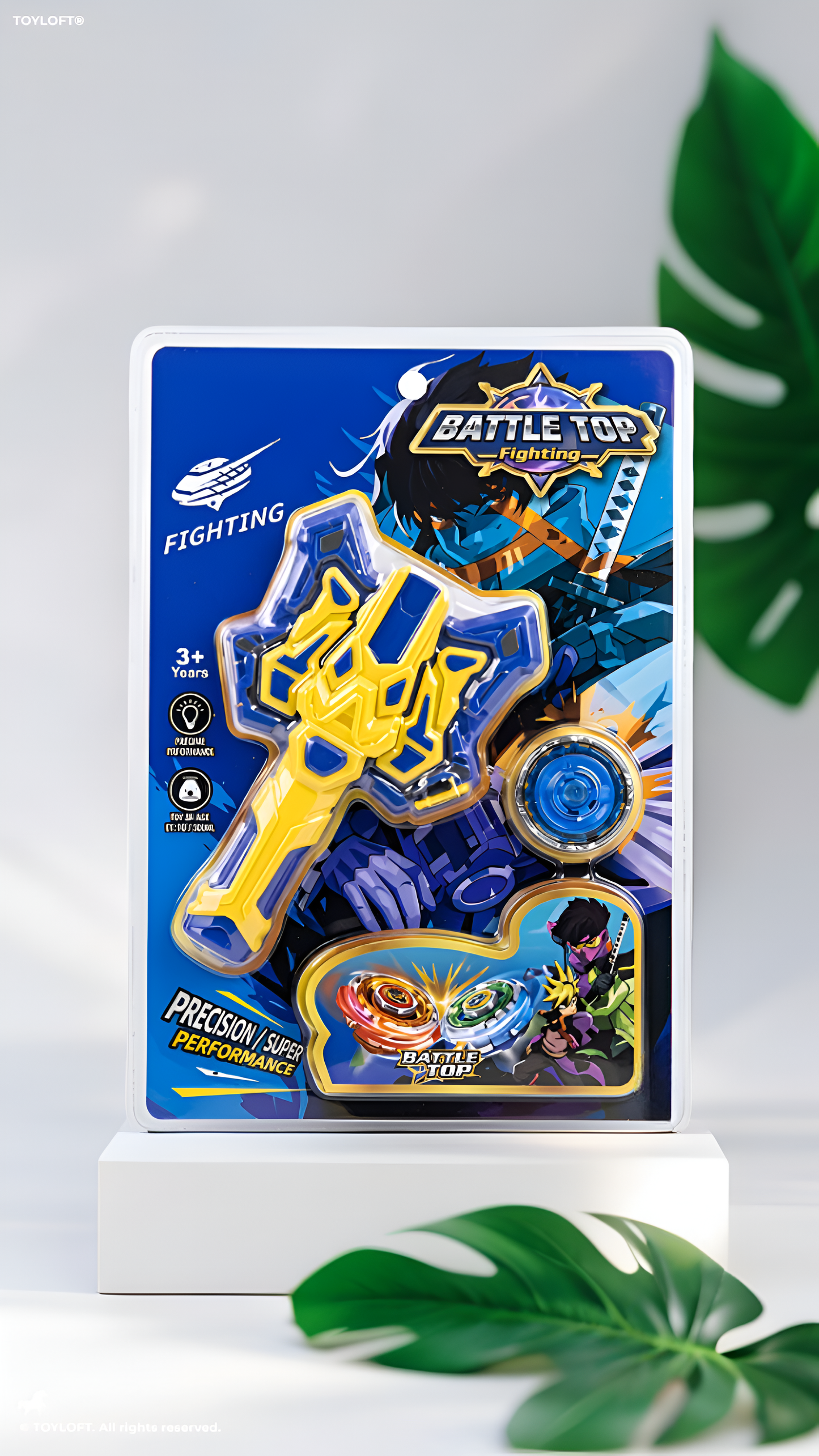 Battle Top Spinning Toy Set with Power Launcher Blue NX16579.