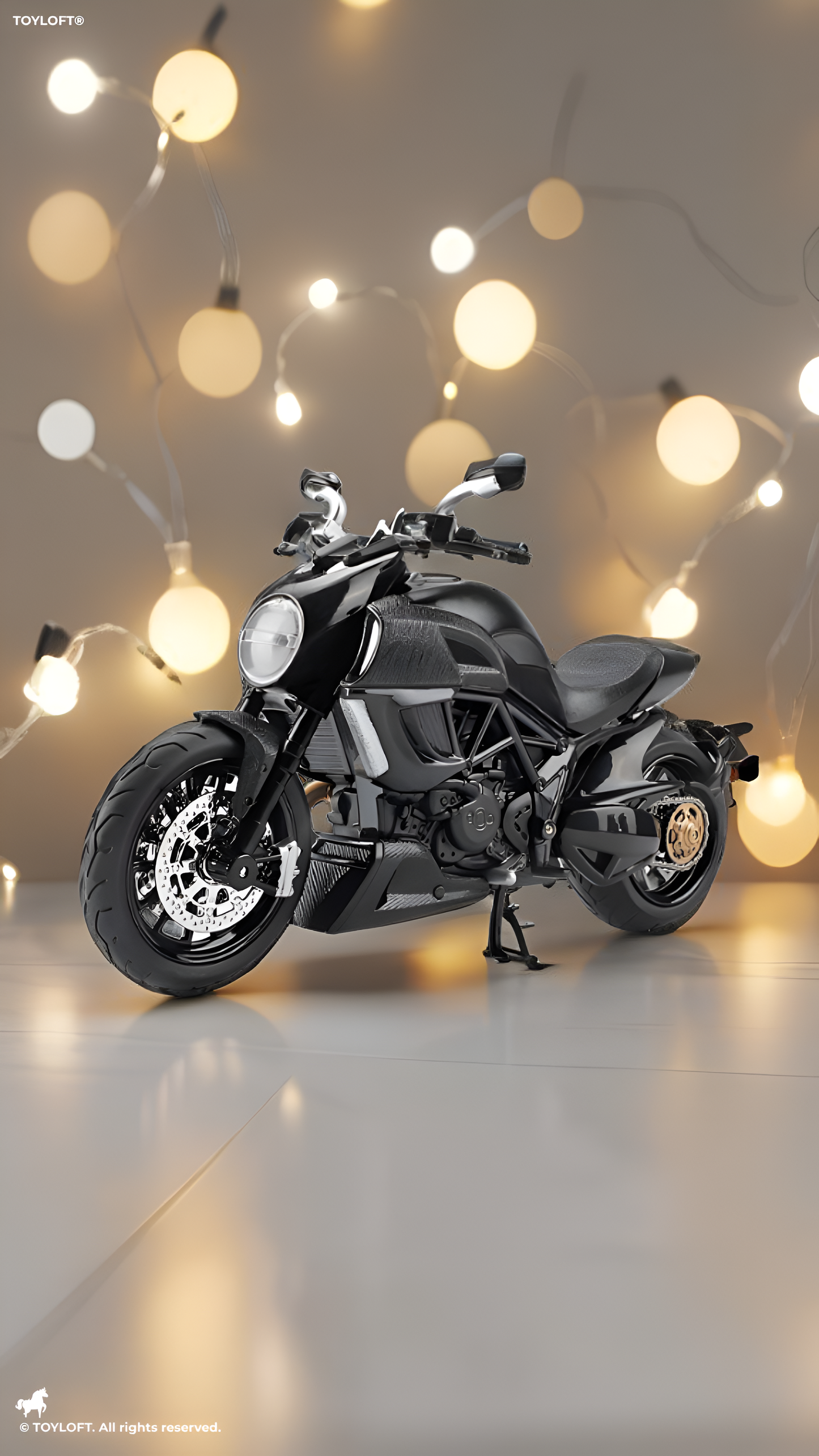 Ducati Metal Diecast Bike – Premium Metal Model Miniature Black TV3270.