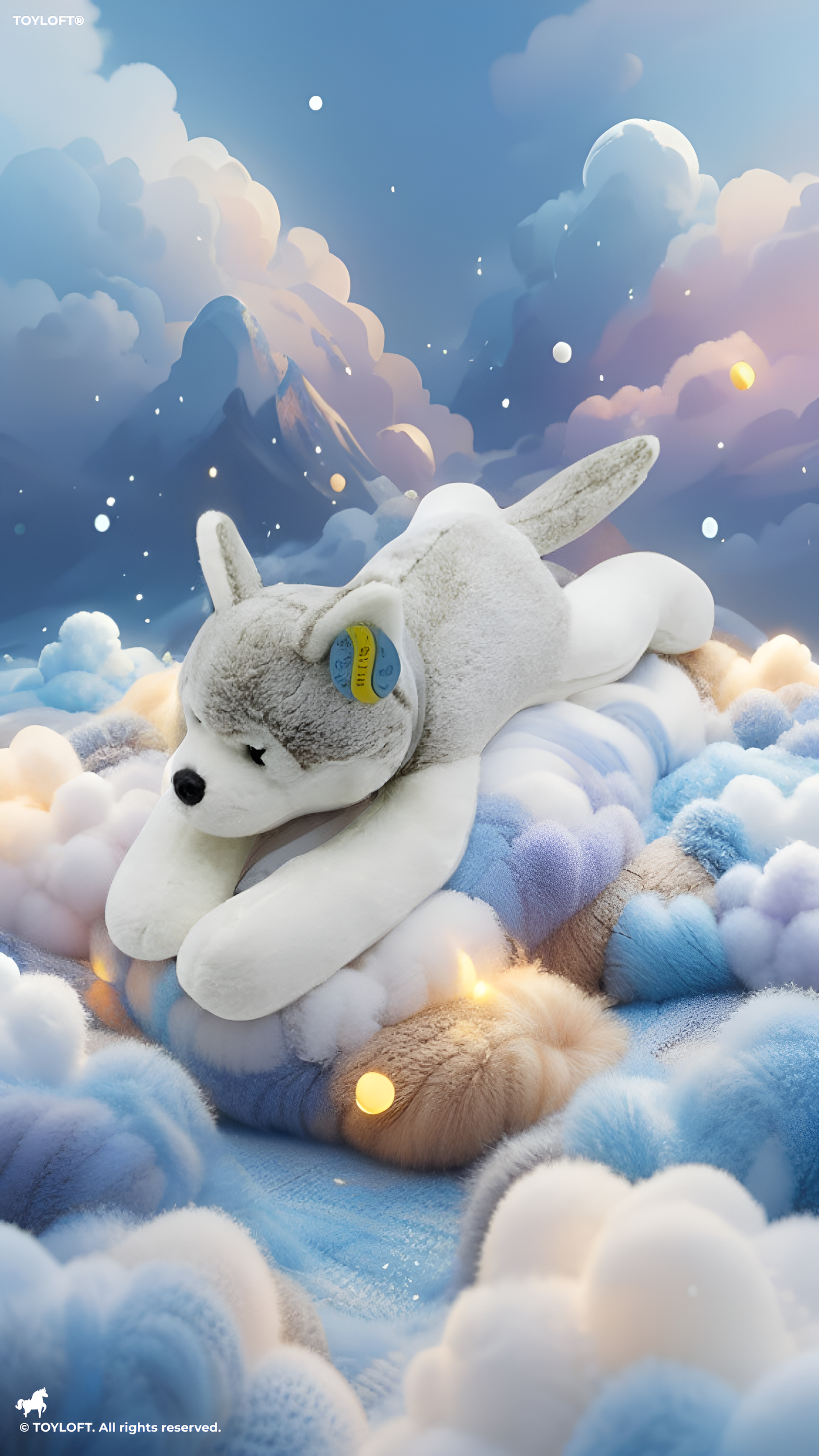 75cm Large Laying Husky Plush – Grey and White Soft Toy ST6708.