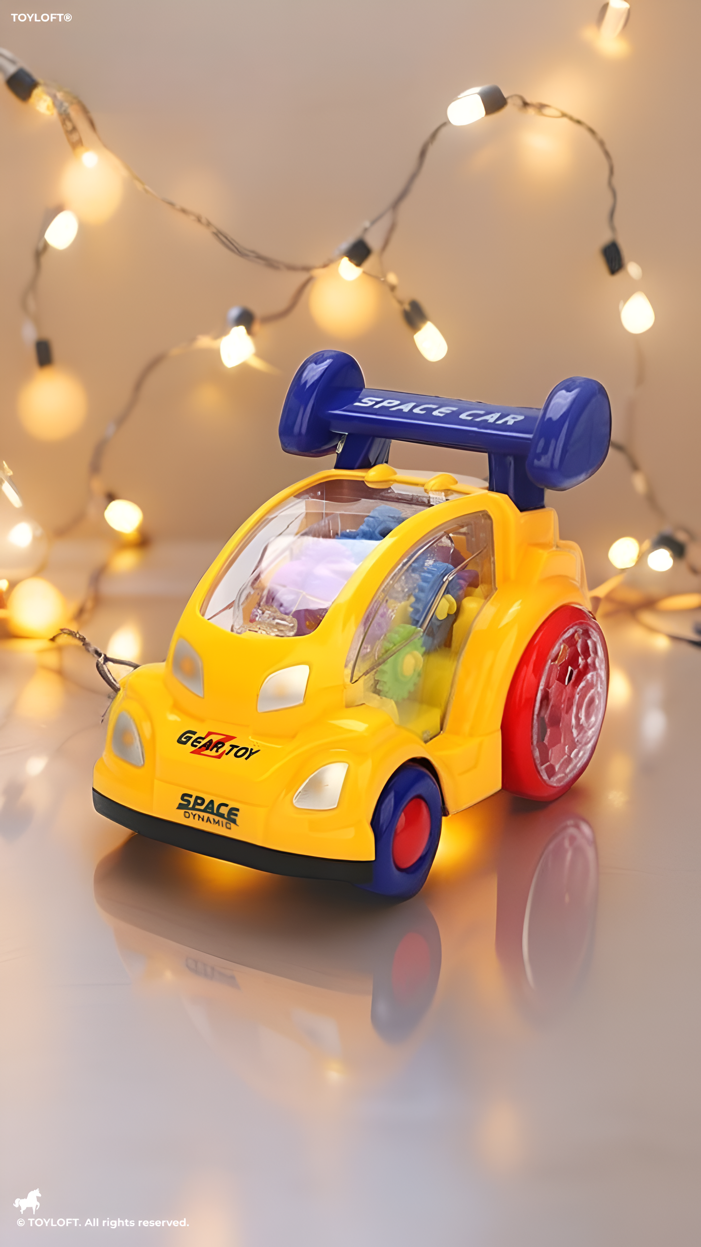 Yellow Space Car Puzzle Gear Toy For Kids - Fun & Educational | MS-O-24