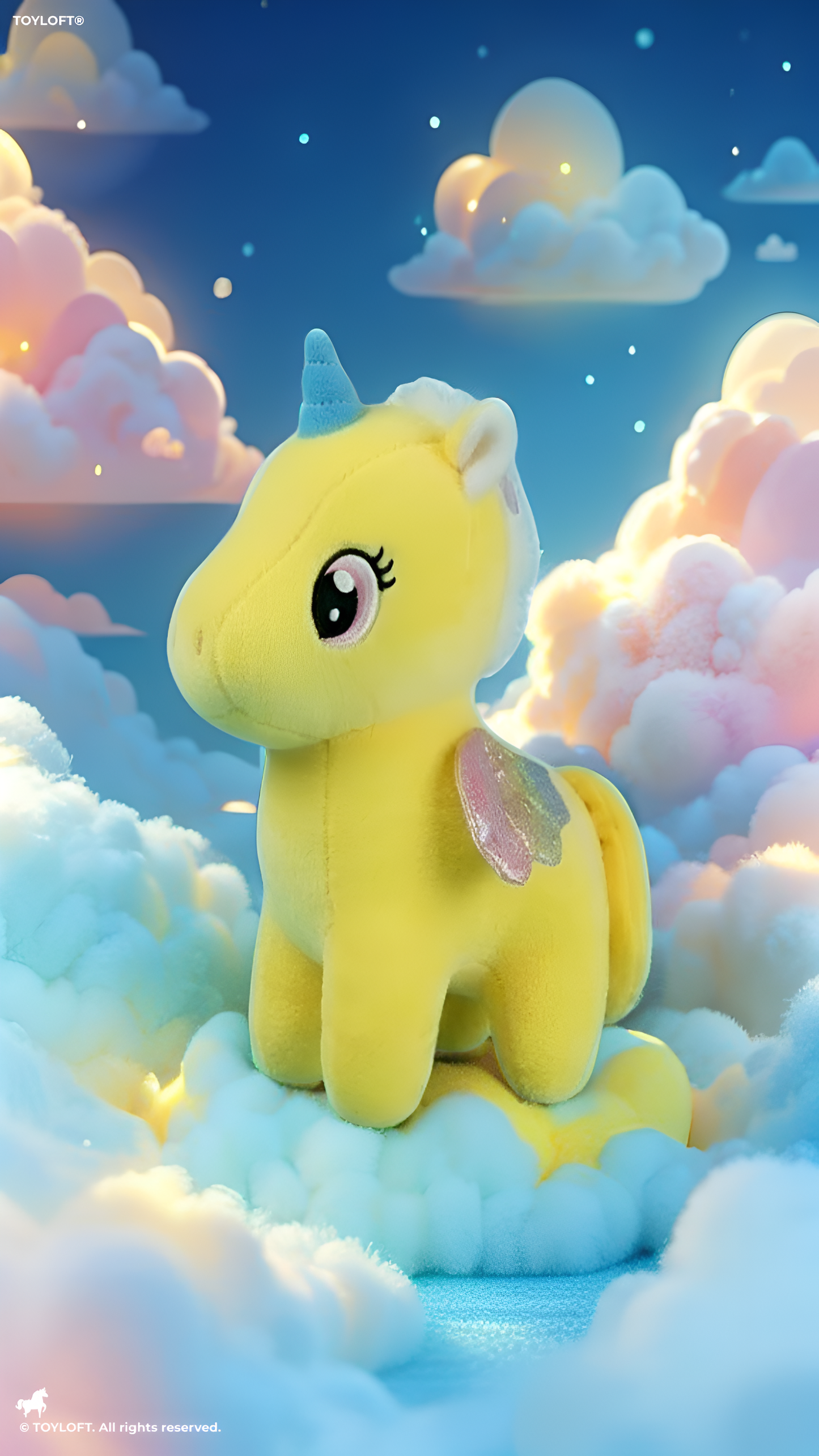 Unicorn Pegasus Plush 7 Inch – Magical Soft Stuffed Unicorn Yellow ST14876.