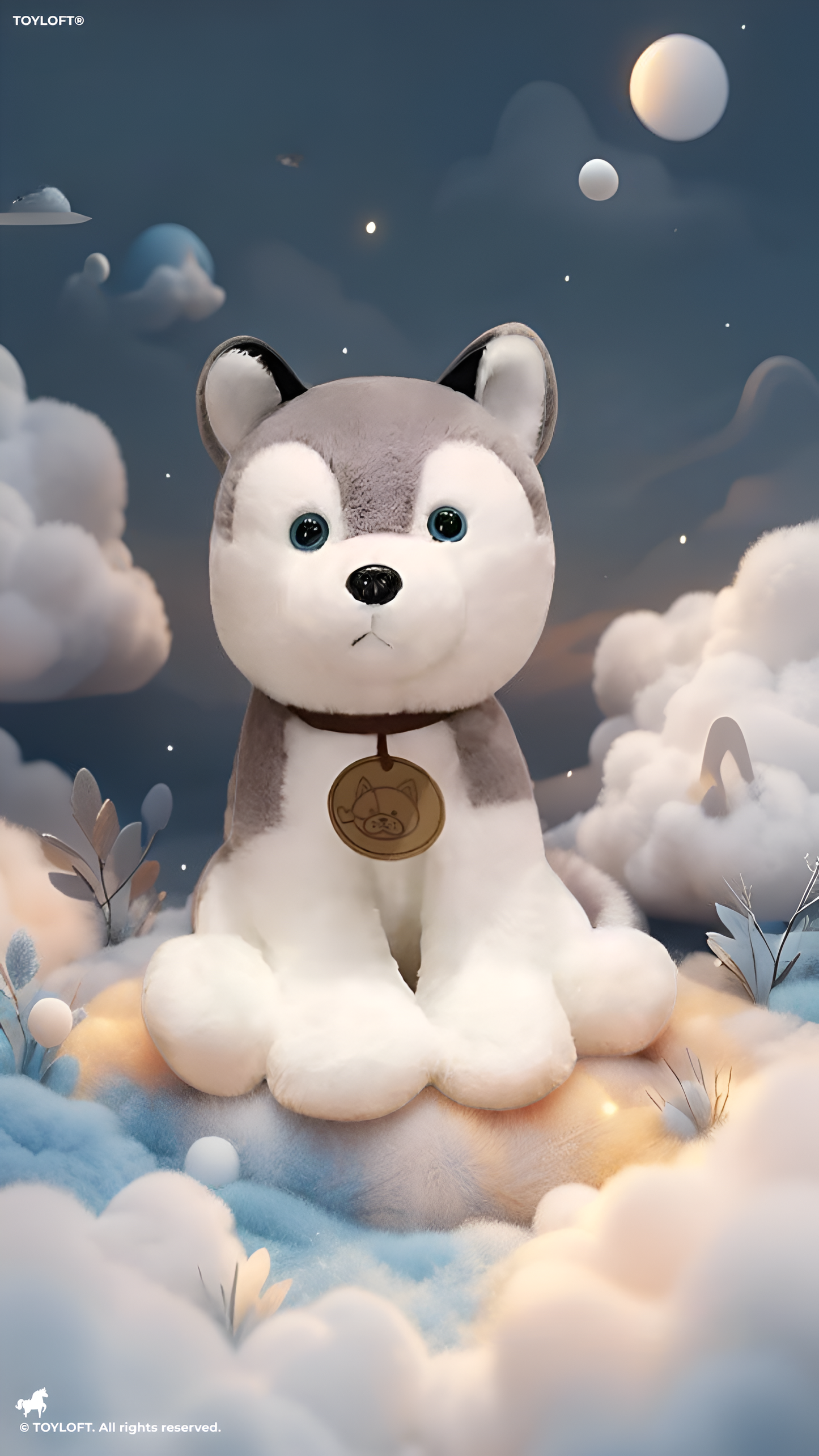 Husky Plush Toy - 25cm  Soft Grey & White Stuffed Animal Puppy ST16297.