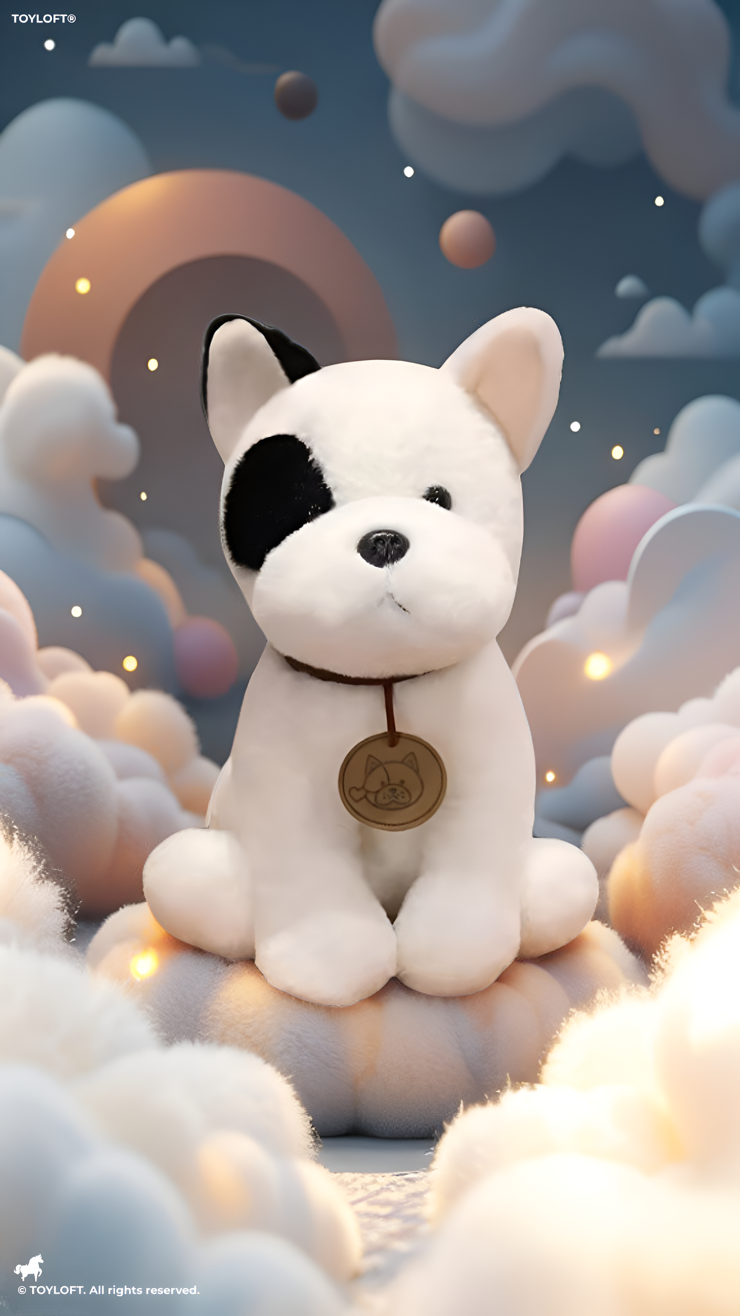 Bull Terrier Plush Toy 25cm – Soft White Spotted Puppy Stuffed Animal ST16297.