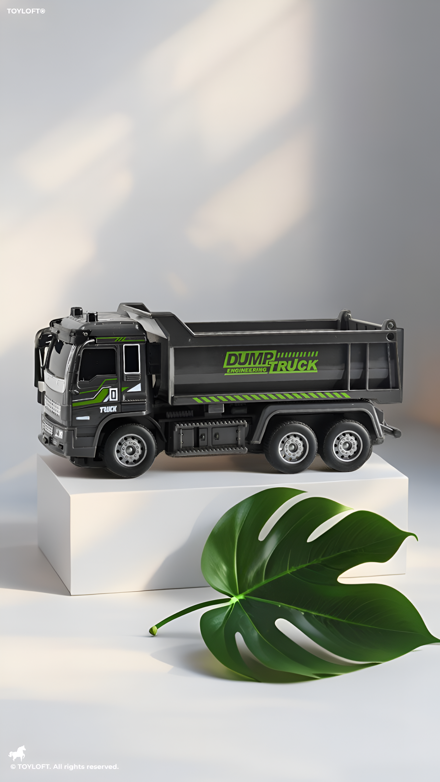 Remote Controlled Construction Dump Truck Toy with Realistic Working Lights and Heavy-Duty Design for Kids TV4131