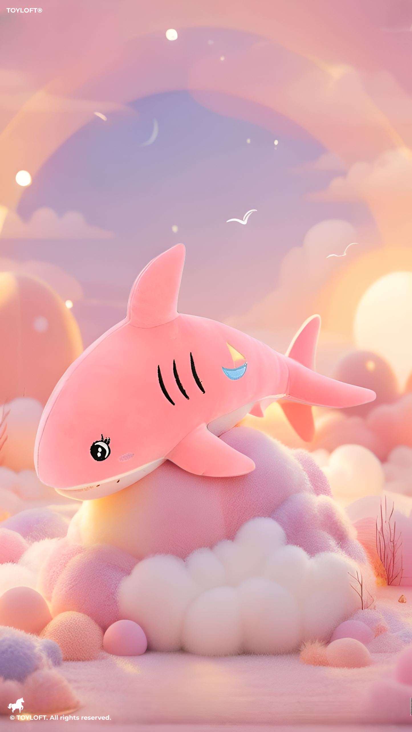 PinkShark – Pink Shark Plush Doll, Soft & Cuddly Hugging Pillow, Fish Toy For Kids 8 inch - ST9597