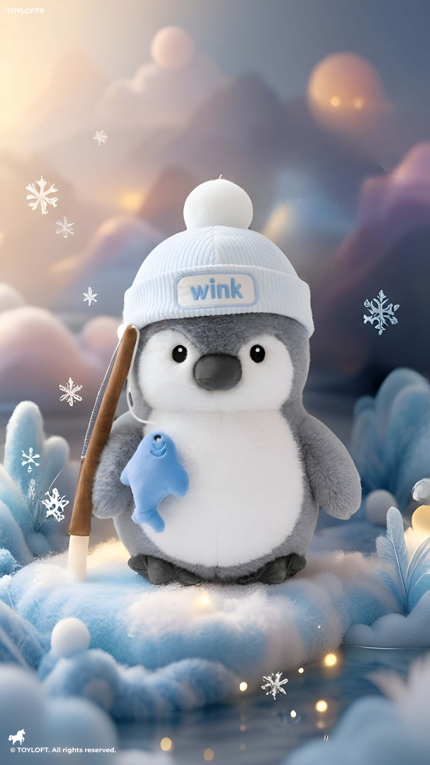 Premium Penguin Plush Soft Toy with Fishing Rod & Beanie (30 CM) – Cute Stuffed Animal for Kids, Gifts & Collectors ST15883