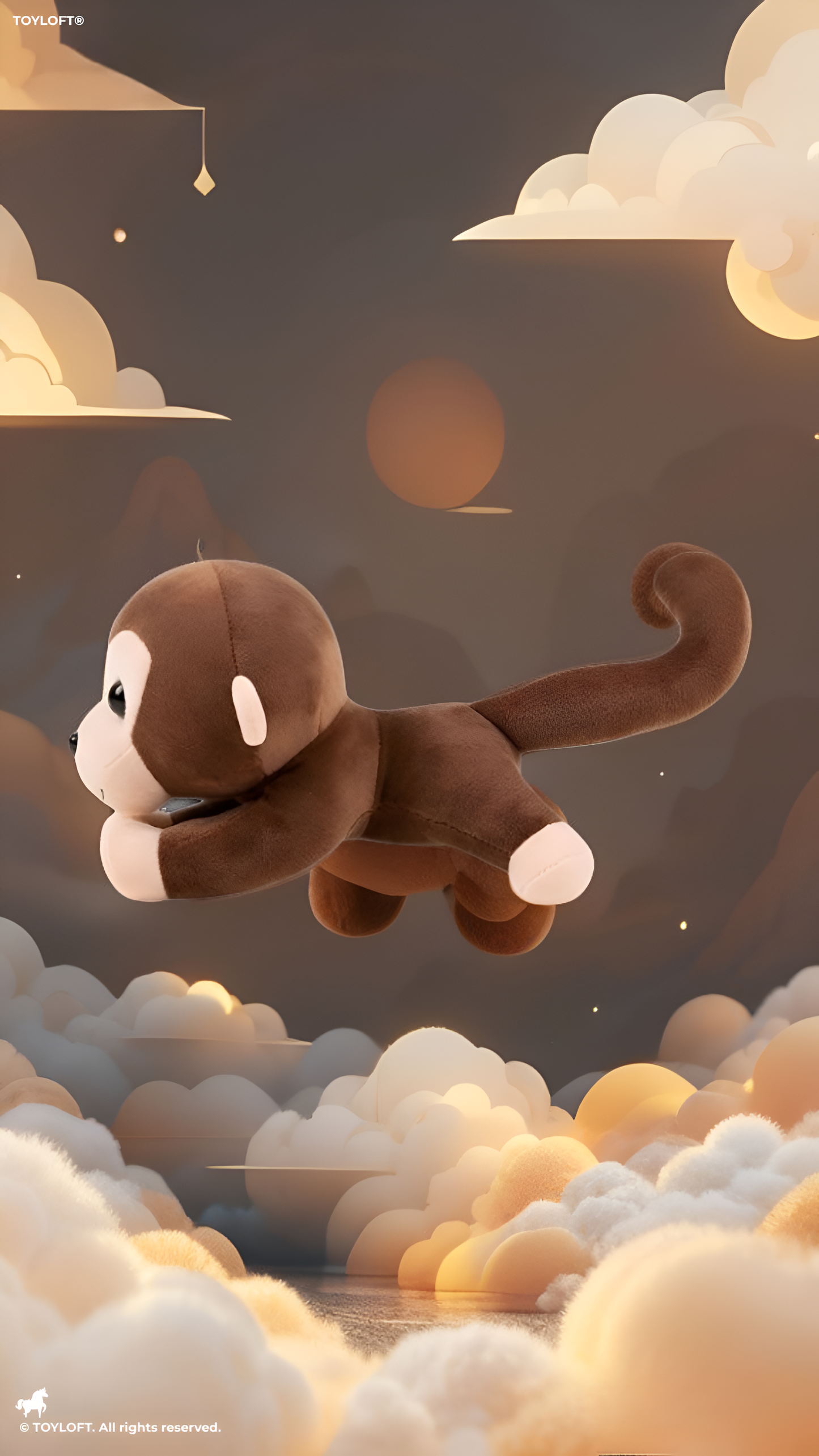 8-Inch Monkey Plush Toy with Long Tail – Soft Stuffed Animal Toy ST14177.
