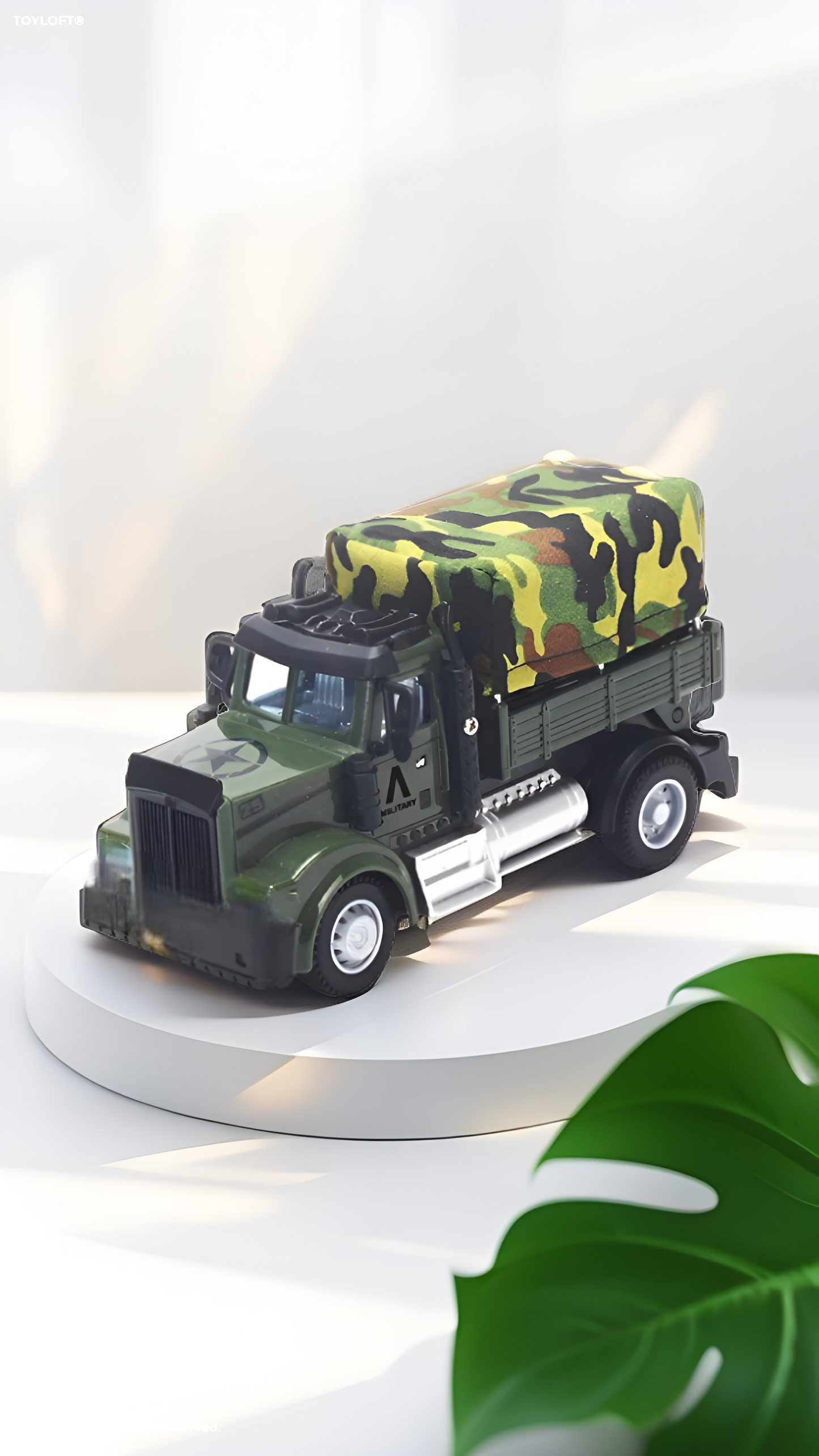 Mini RC Military Truck – 1:64 Scale 2.4GHz Remote Control Army Transport Vehicle TV6191.