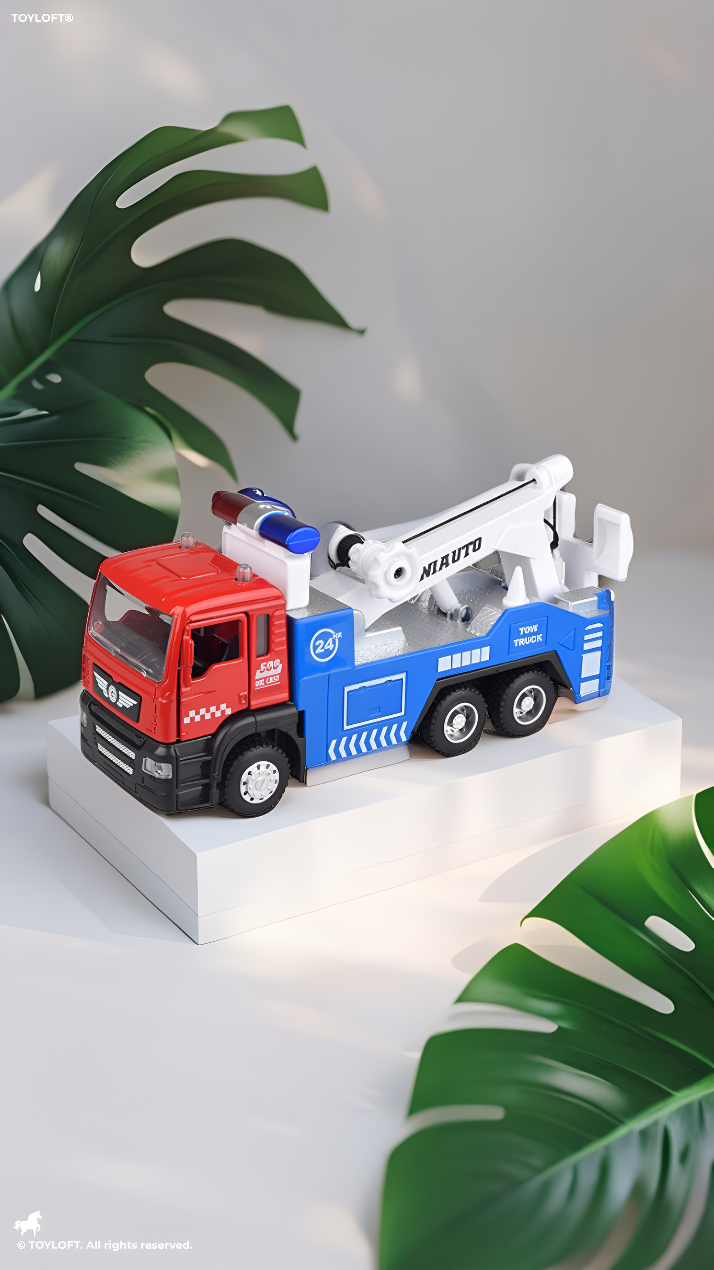 Towing Truck Toy For Kids - White (MS-S-24)