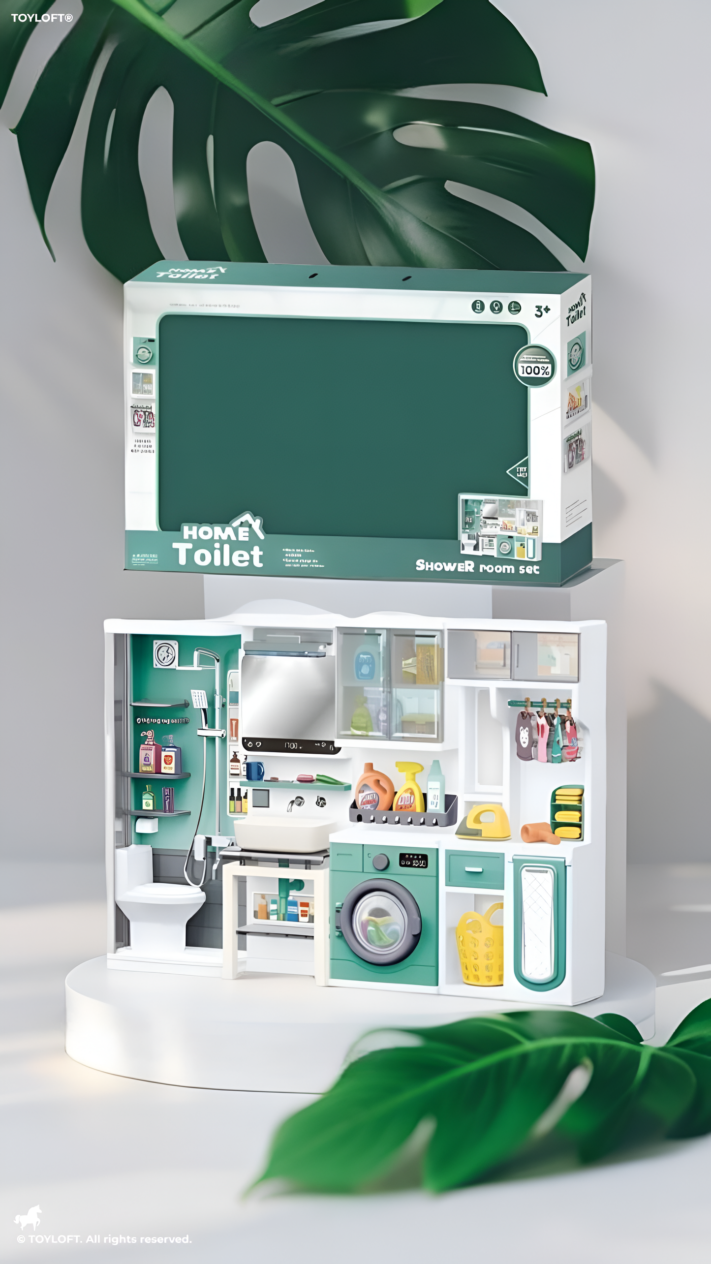 Miniature Doll Bathroom Set – Toy Shower & Toilet Playset for Dollhouse - NX15490