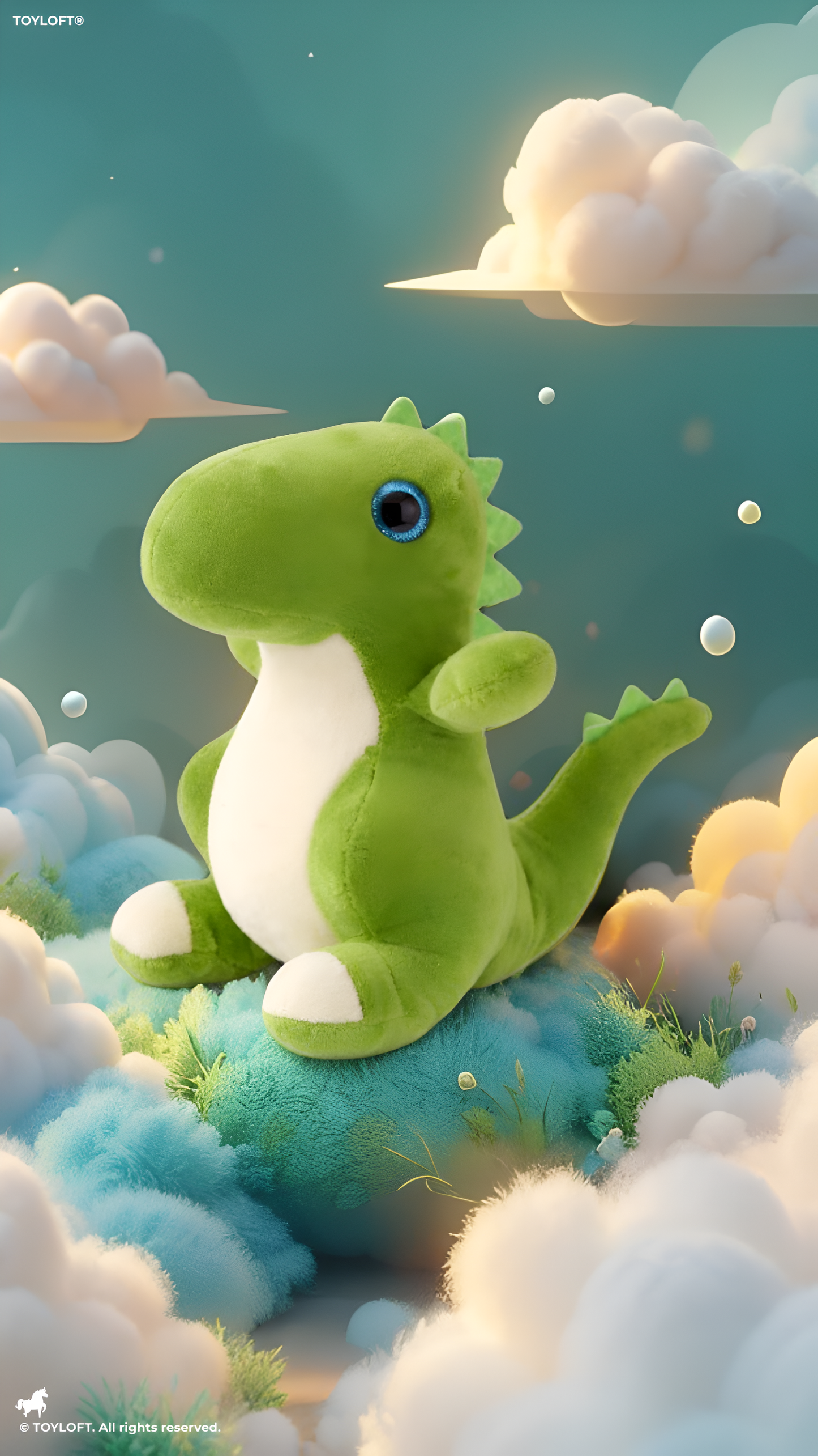 Cute T-Rex Dinosaur Plush Toy – 7-Inch Soft Stuffed Dino with Blue Glitter Eyes for Kids & Toddlers ST11930