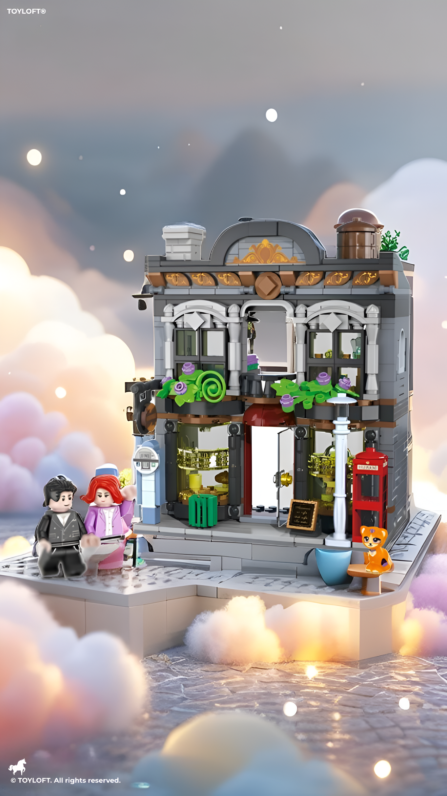 Parisian Coffee Shop Building Blocks Set with LED Lights – Mini City Architecture Toy MD3334.