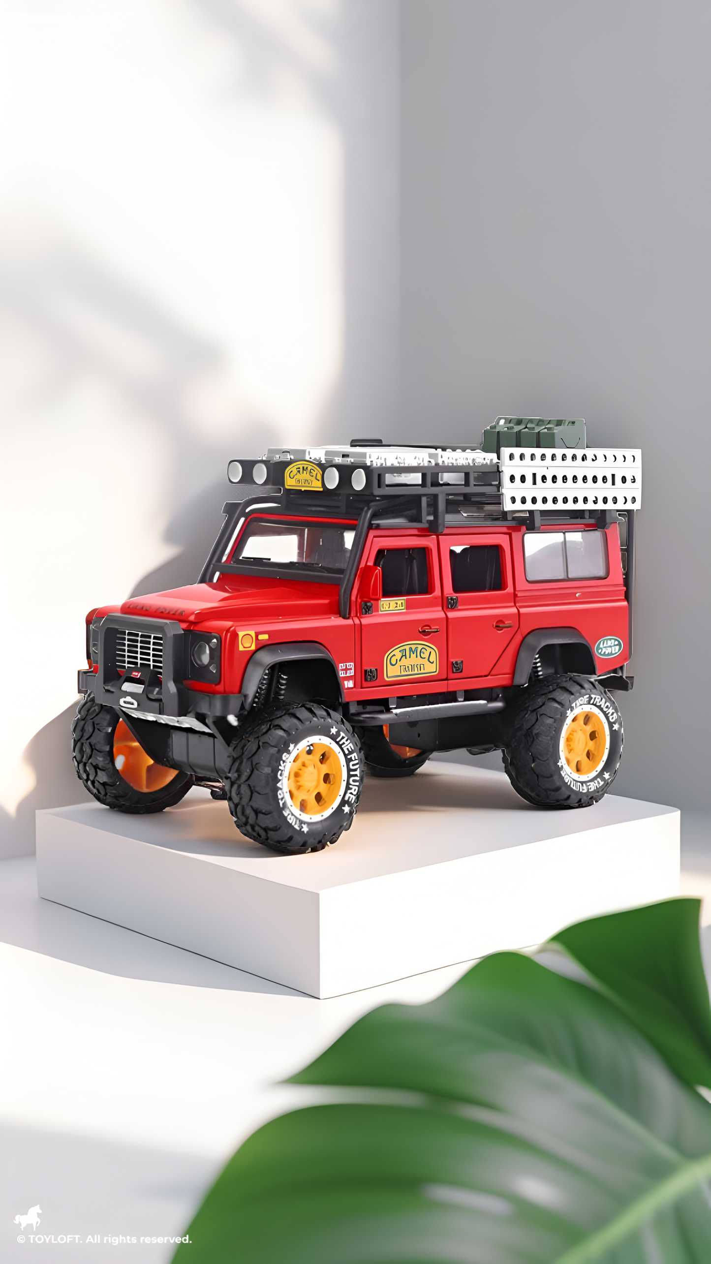 Land Rover Defender 1:24 Scale Diecast Off-Road SUV – Camel Trophy Edition Roof Rack & Detailed Accessories - Free Car Inside - LMI16541