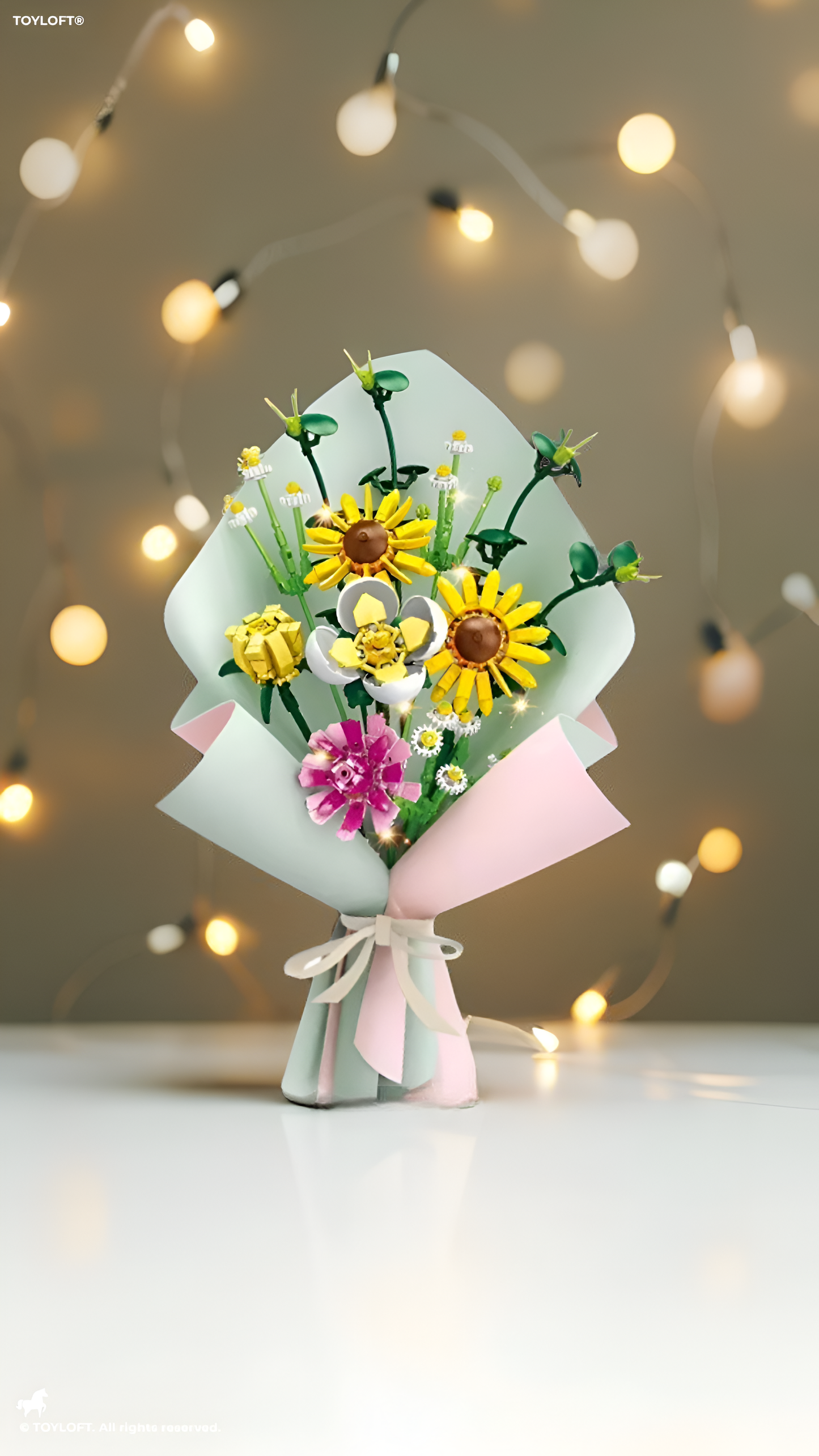 Flower Bouquet Building Kit with Artificial Sunflowers & Daisies TV6955.