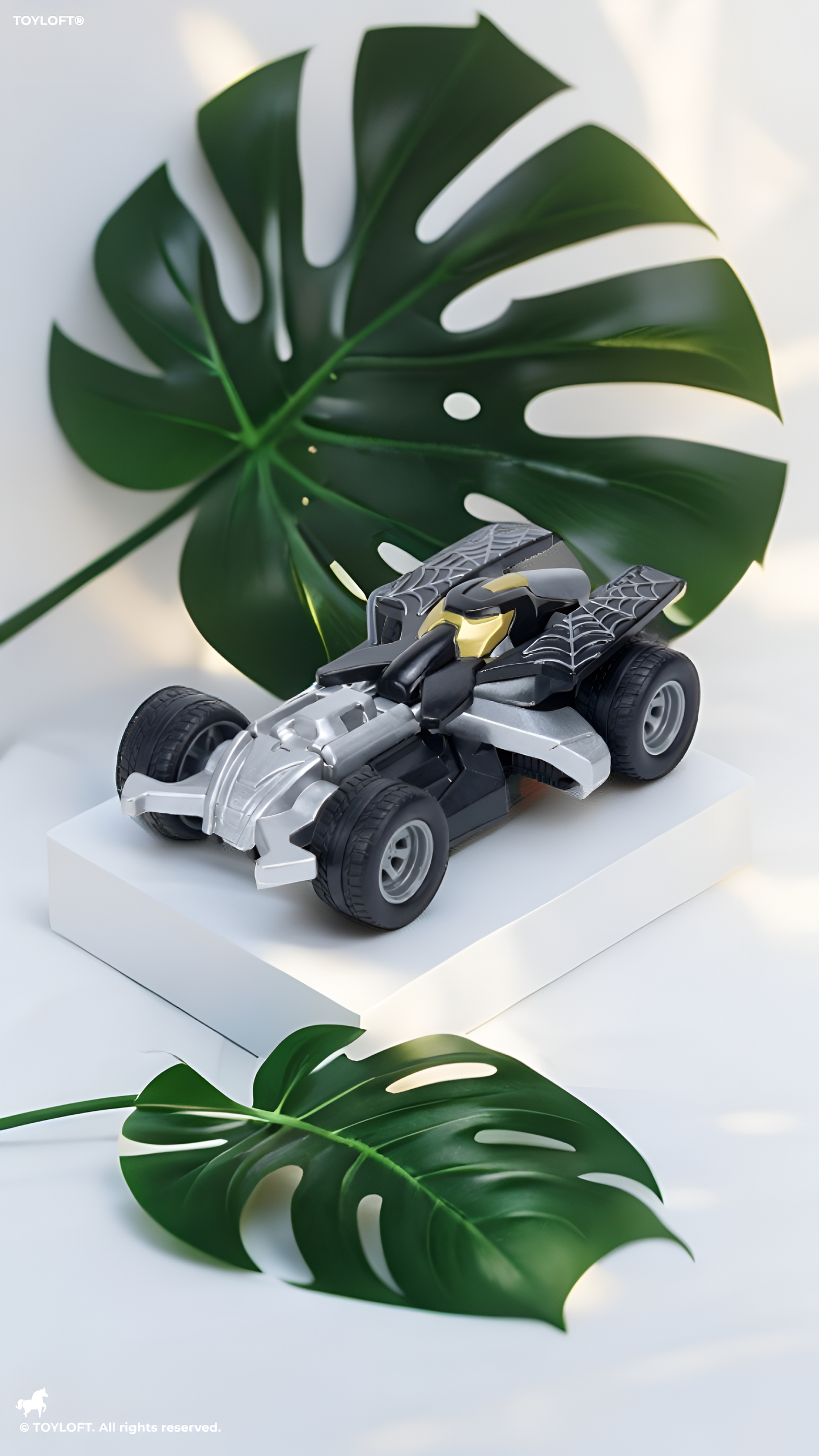 Spider-Man Die-Cast Alloy Toy Car – 1:43 Scale Marvel Superhero Racing Vehicle – Black & Silver Spider-Web Design Collectible Hero Car for Kids Ages 3+ TV7017