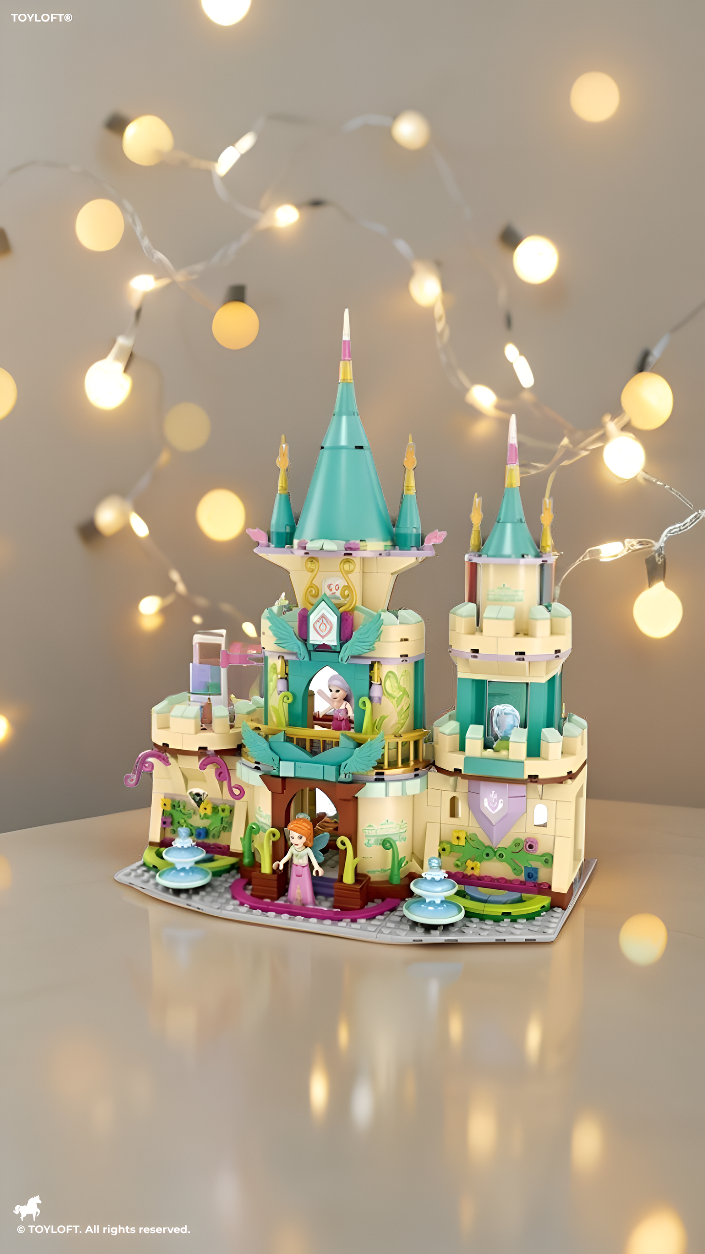 Magic Fairy Princess Castle Building Block Set with Enchanted Carriage, Mini Figures TV6958.