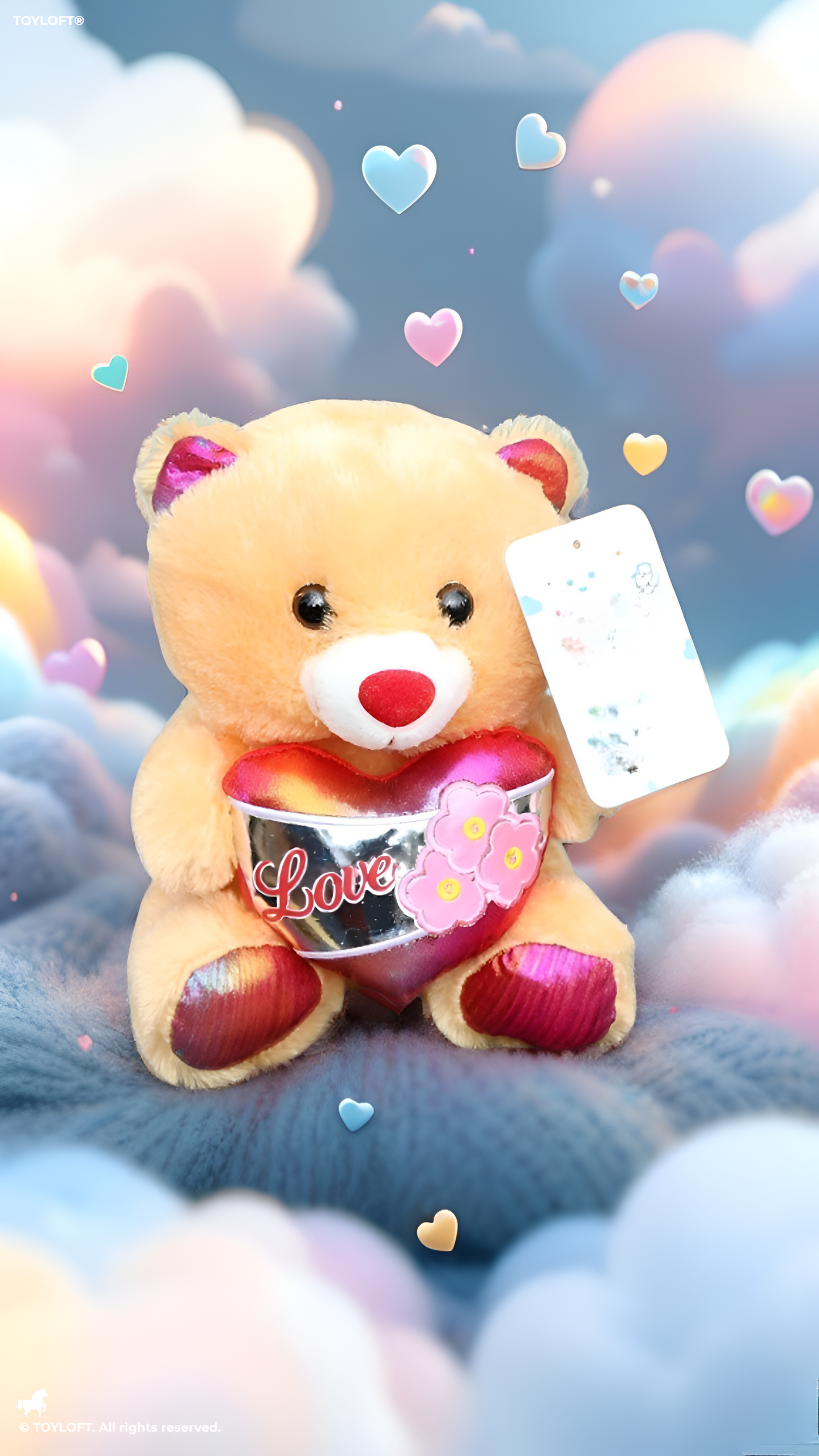 Cute 21 cm Teddy Bear with Metallic “Love” Heart ST16172.