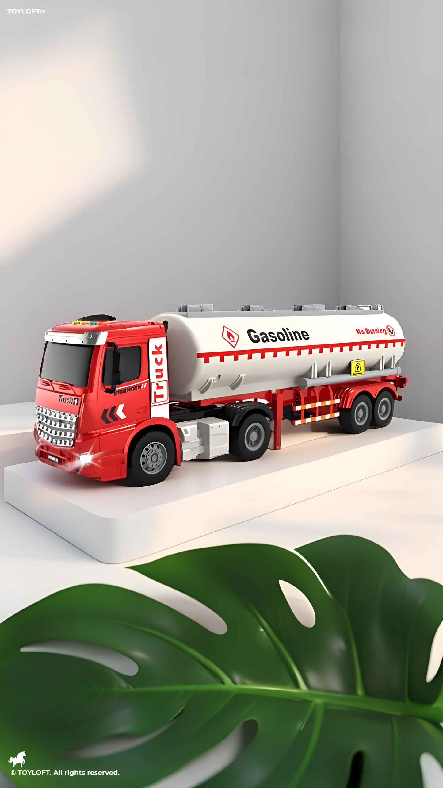 Red - Gasoliner – Pull Back Tanker Truck Toy for Kids | Friction Powered Fuel Tanker Vehicle for Boys & Girls NX15067.
