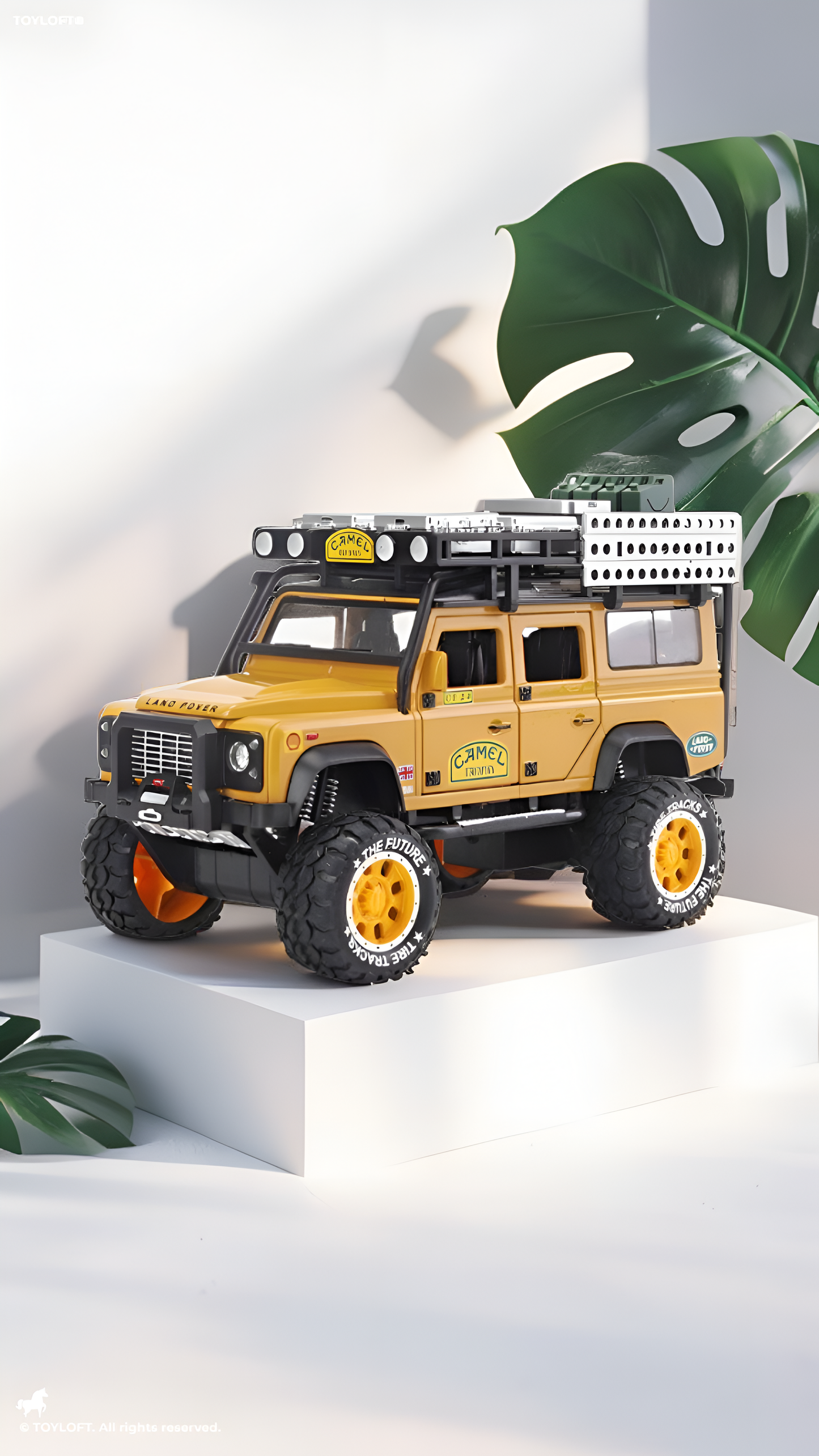 Land Rover Defender 1:24 Scale Diecast Off-Road SUV – Camel Trophy Edition Roof Rack & Detailed Accessories - Free Car Inside - LMI16541