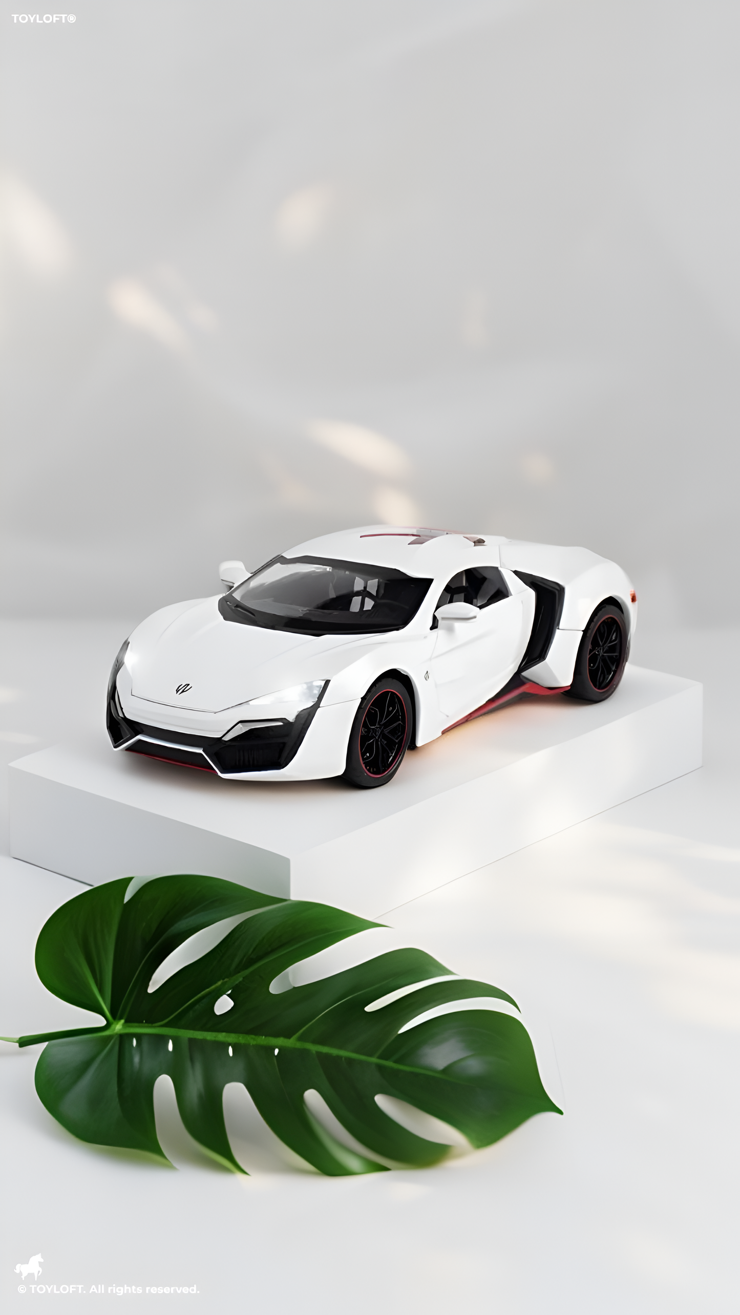 Lykan Hypersport Diecast Model Car 1:24 Scale - Matte Black Supercar Toy, Pull Back Action, Opening Doors, Kids & Collectors Gift LMI14219 - Free Car Inside.