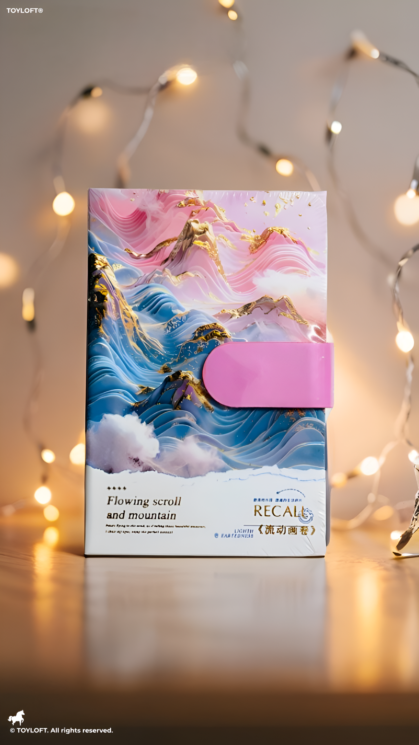 Aesthetic Dreamy Mountain Diary - 3D Flowing Scroll Art Notebook with Magnetic Buckle.