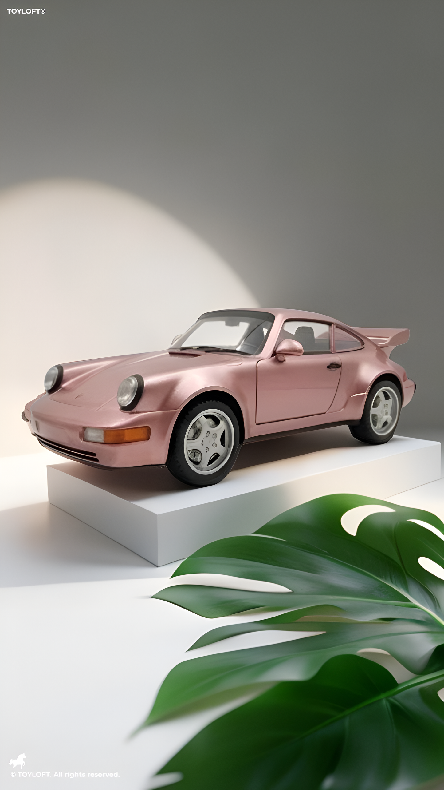 Porsche Corrira RS Diecast Car Toy – Collectible Sports Car Replica Metallic Pink.