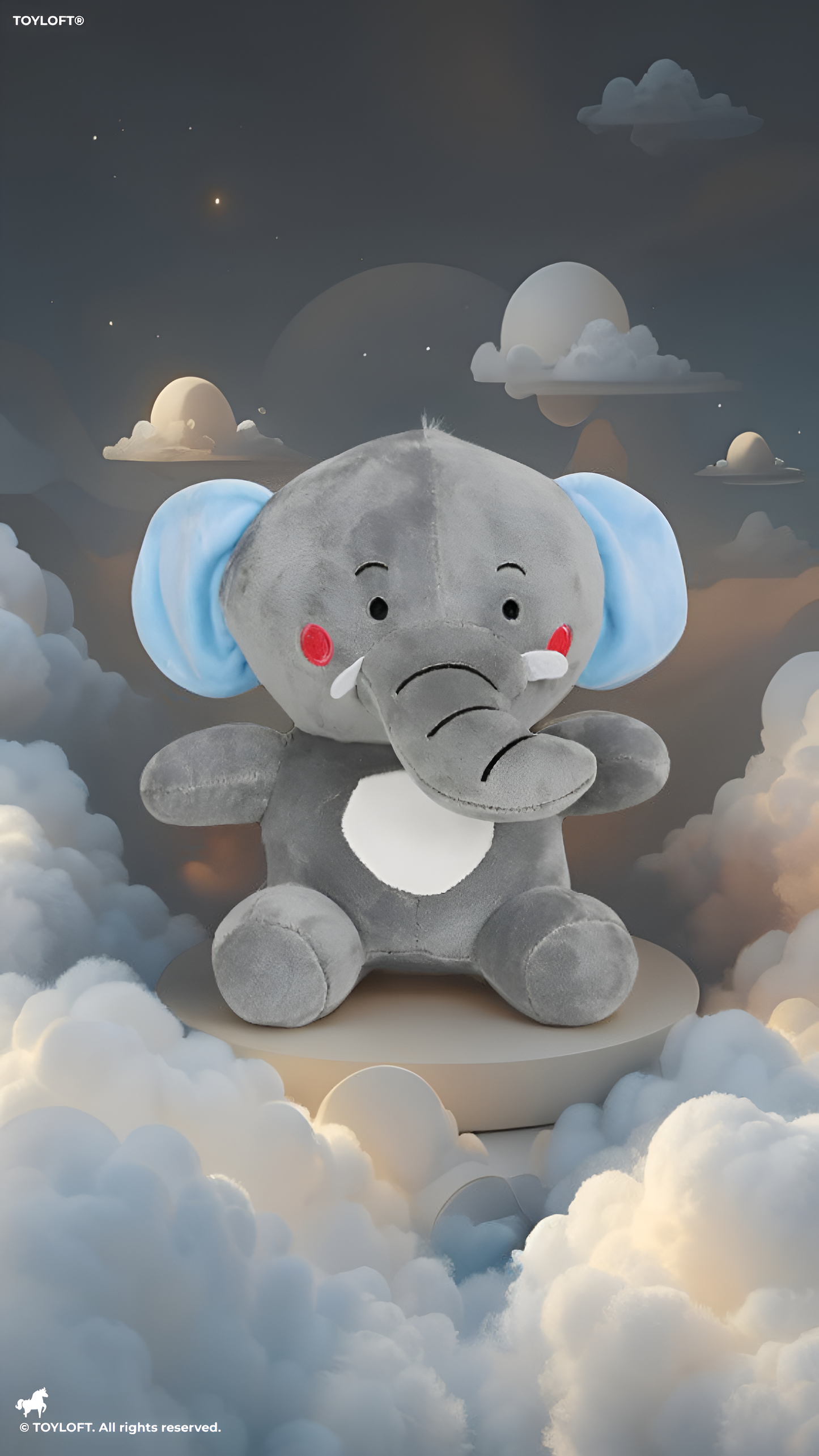 Elephant Plush Toy 9-Inch – Soft Velvet Stuffed Animal for Toddlers, Infants & Nursery Decor ST6690.