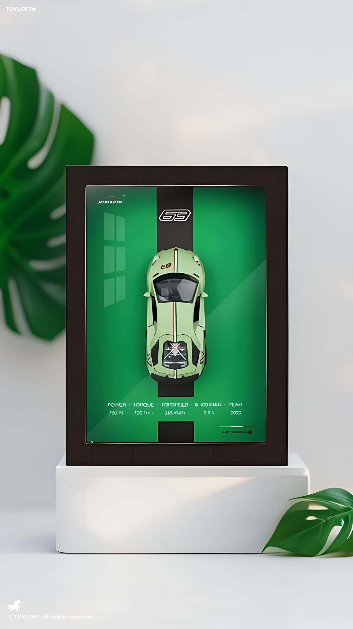 3D Car Frame: 1:32 Model Poster with Acrylic Glass & Frame