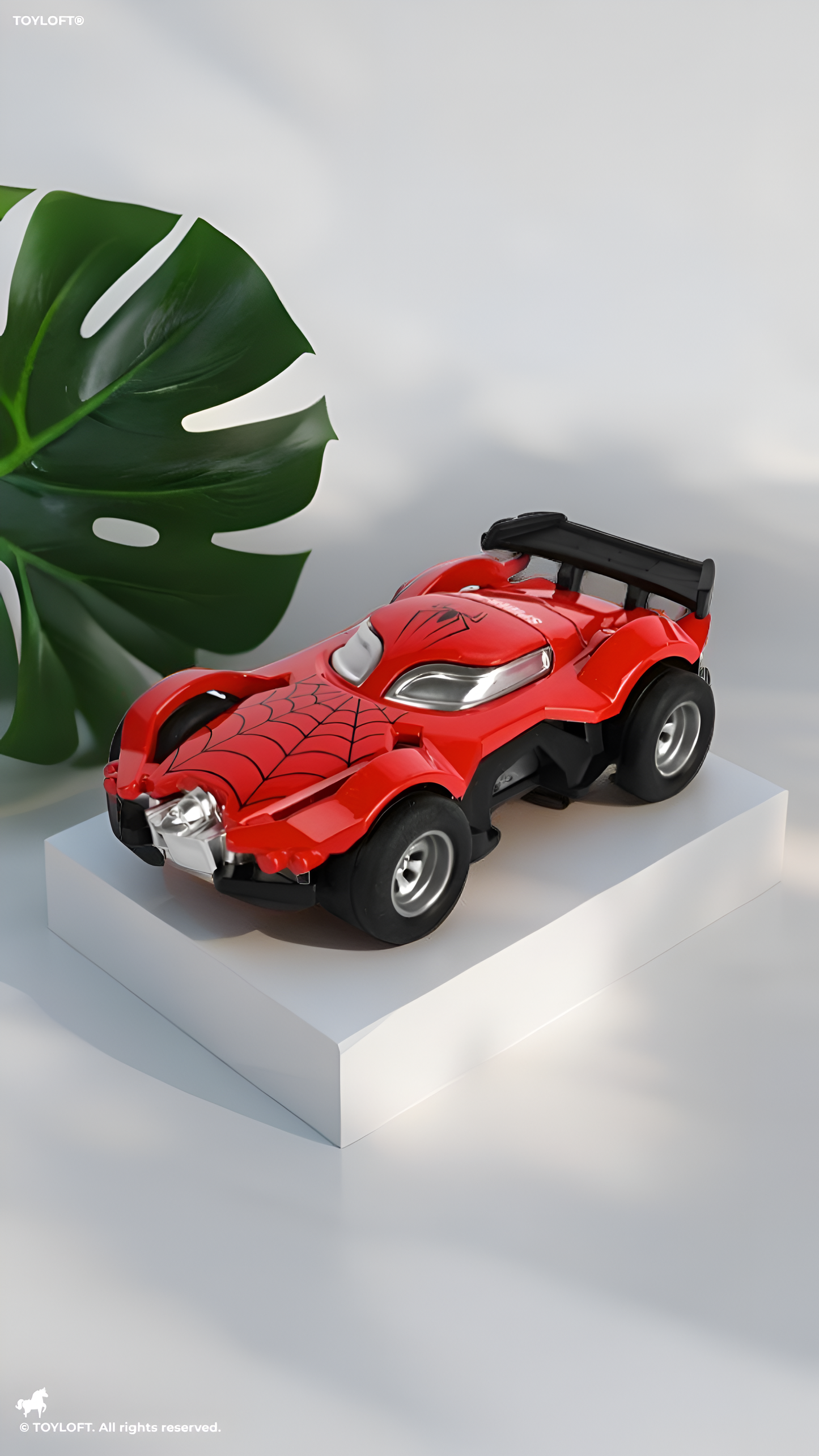 Marvel Spider-Man Spider-Verse Web-Strike Die-Cast Toy Car – 1:43 Scale Red Racing Vehicle for Kids and Collectors TV7016