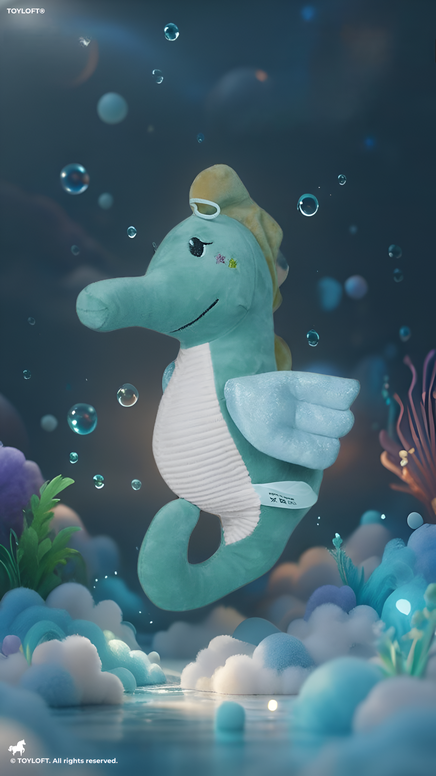 Ultra Soft & Glow Seahorse Plush - blue Luminous Stuffed Toy for Kids | MS-May-21