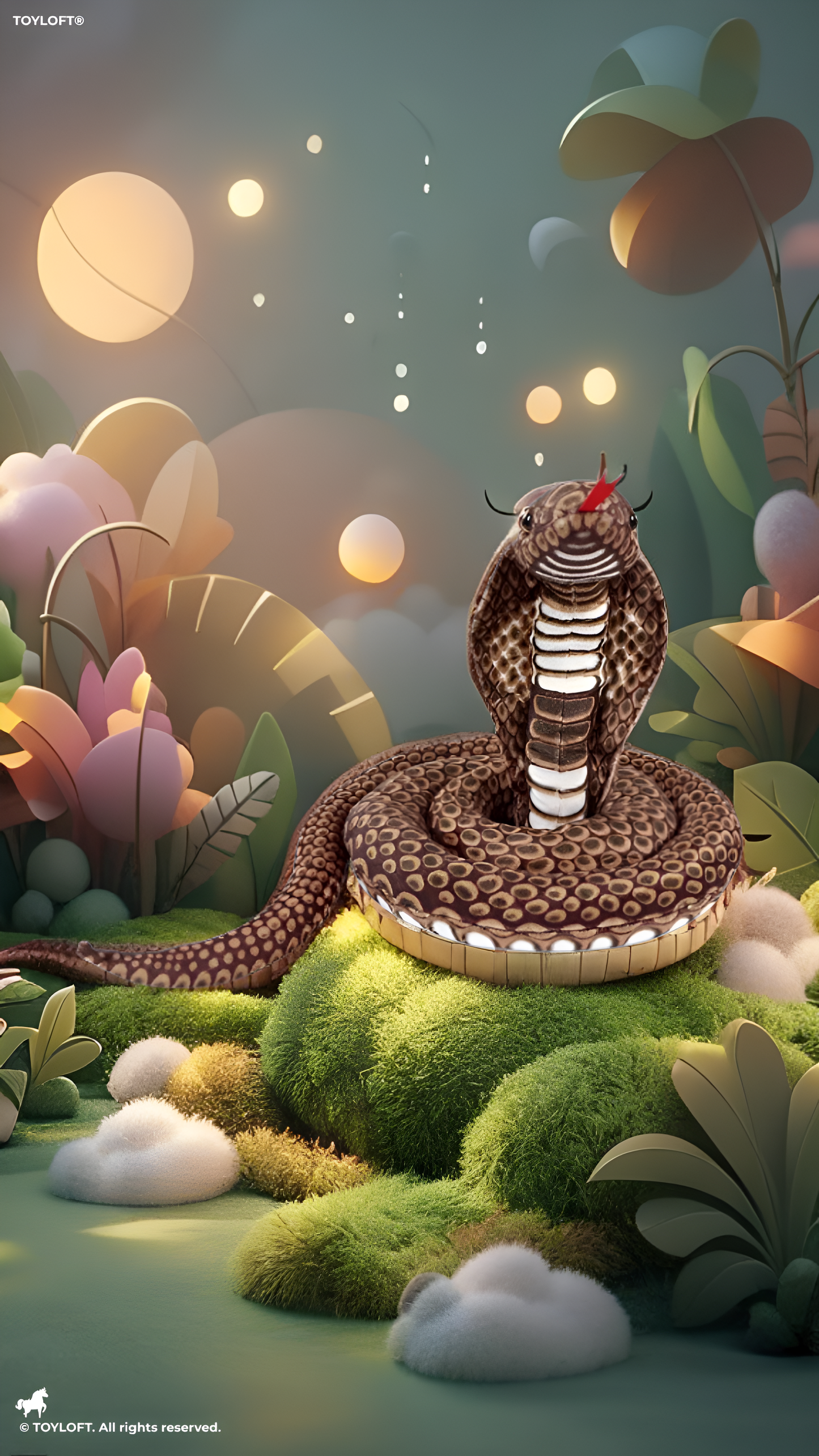 Large King Cobra Plush Toy 125 cm – Realistic Coiled Snake Stuffed Animal ST14994.