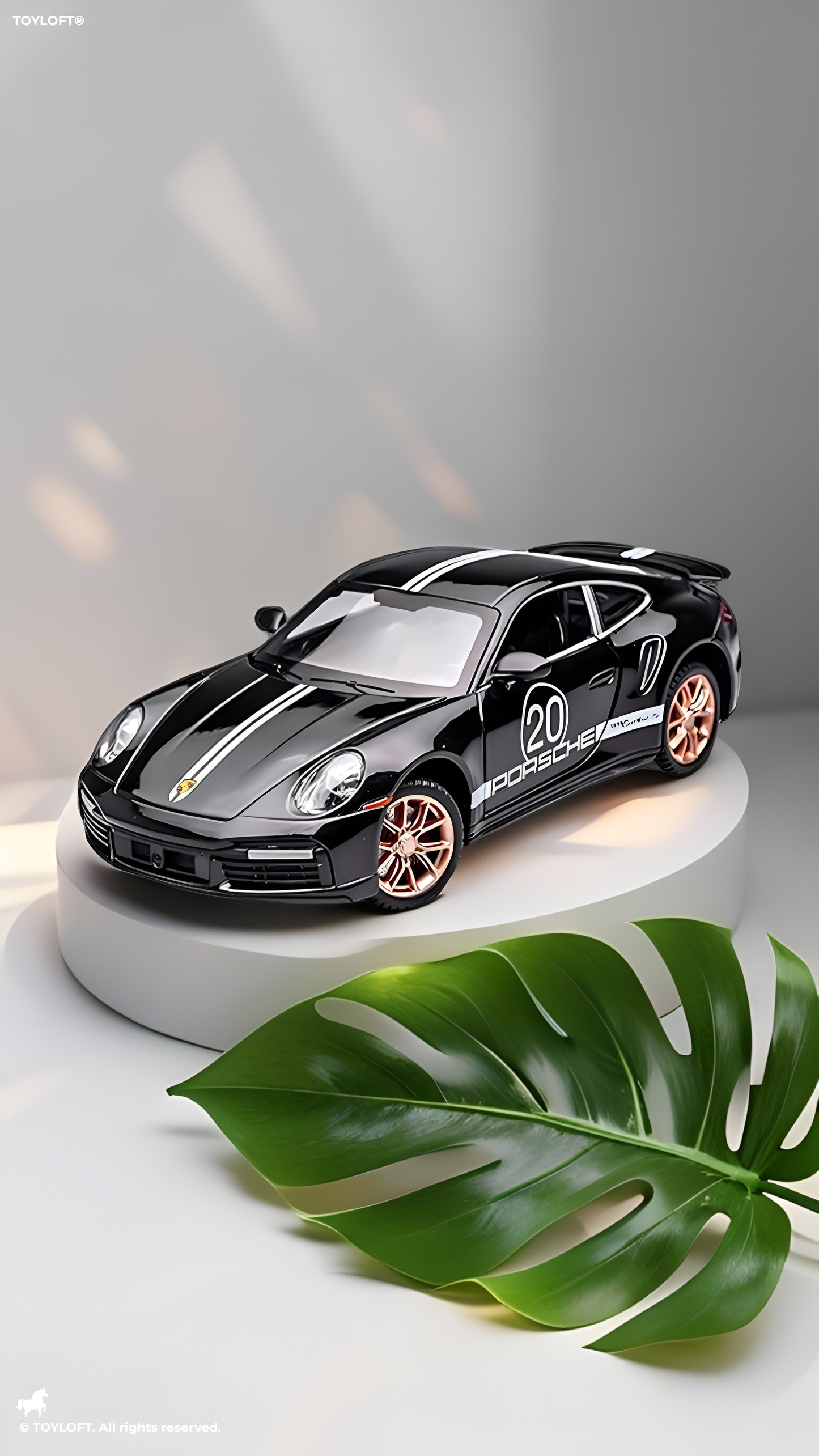 Black - Porsche 911 Turbo S Model Metal Diecast Scale 1:24 LMI13754.