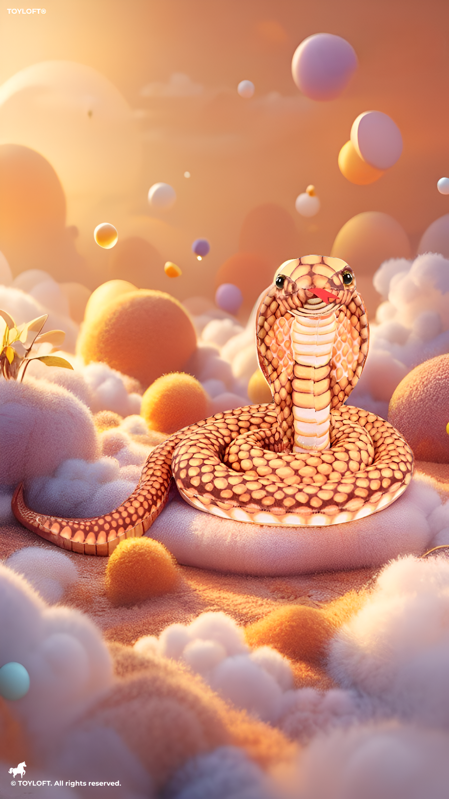 Large King Cobra Plush Toy 125 cm – Realistic Coiled Snake Stuffed Animal Orange ST14994.