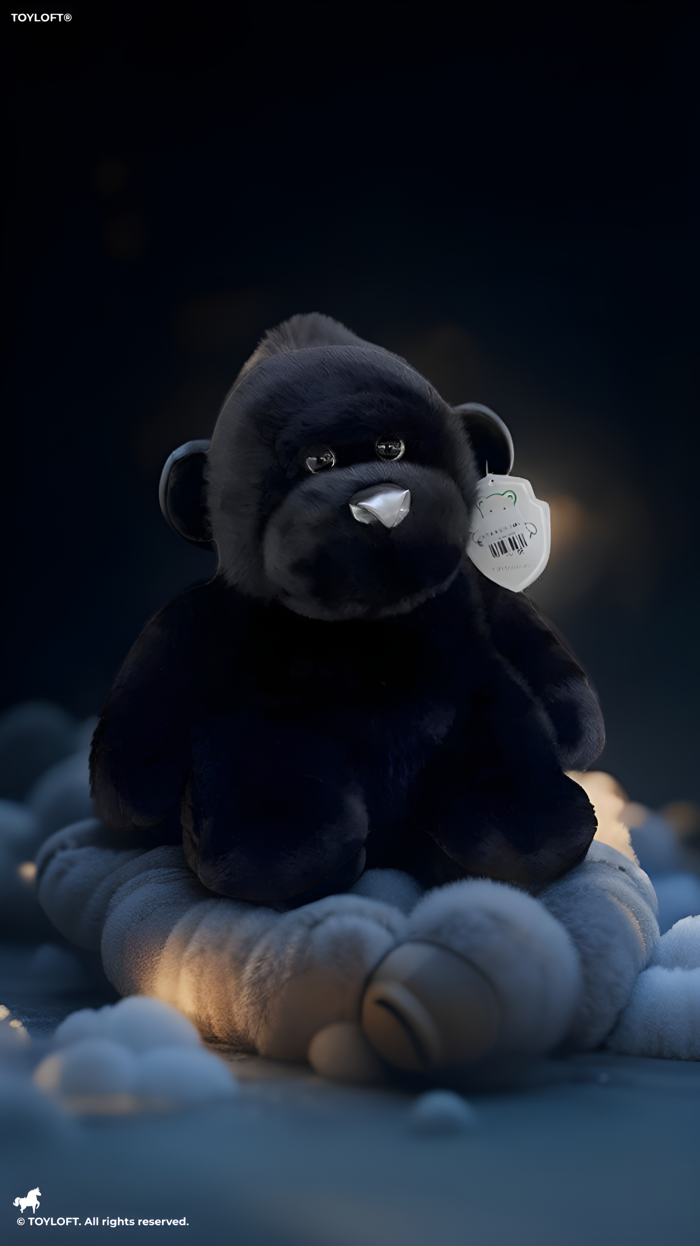 33cm Gorilla Plush Toy - Realistic Soft Black Stuffed Animal ST13993.