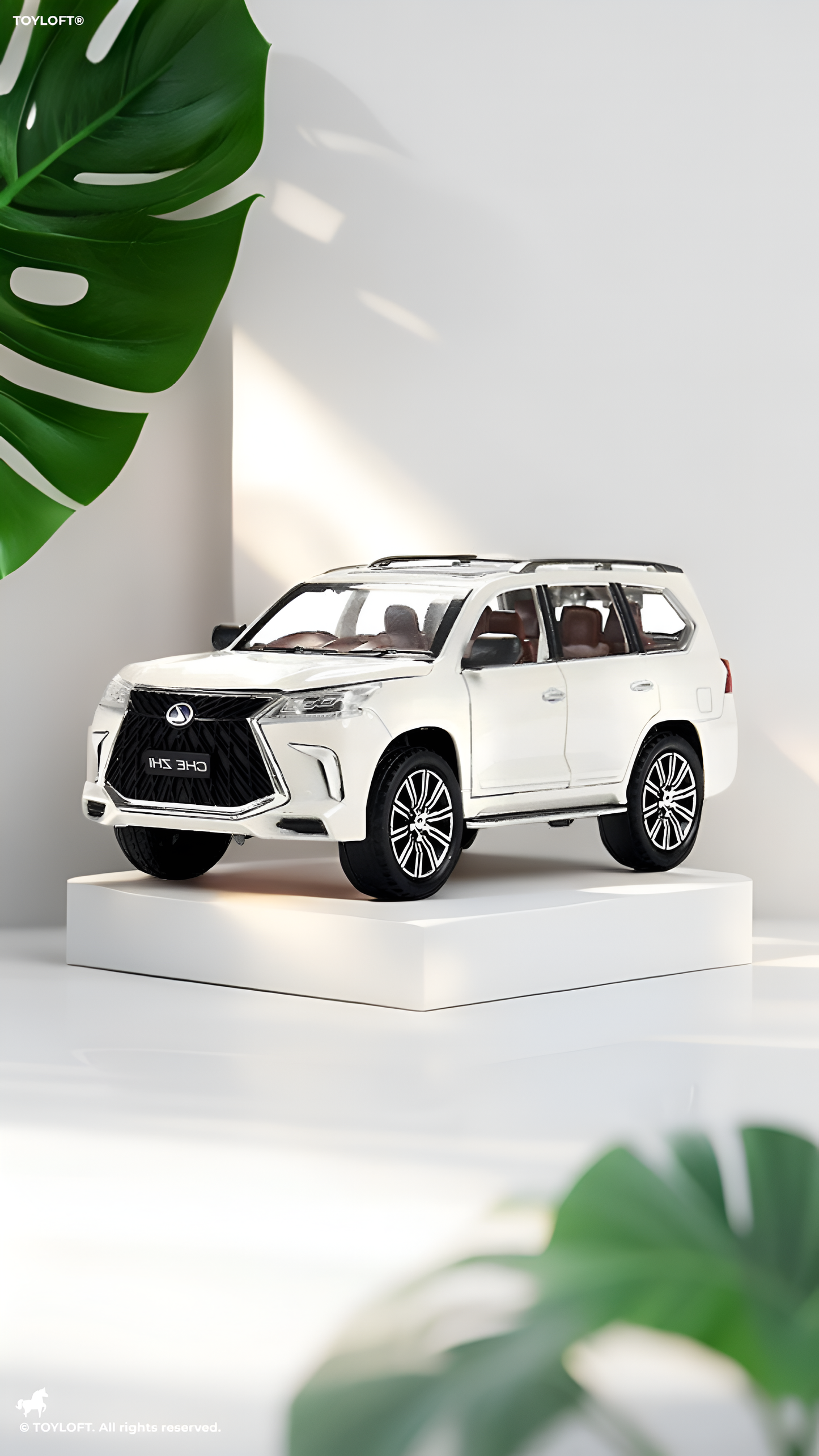 Lexus LX 570 Road Metal Diecast Car Openable Door With Lights Model Car - Big Size - Free Car Inside.