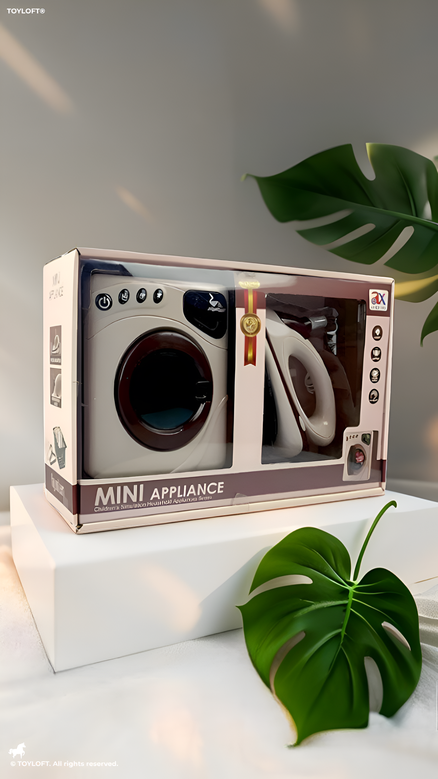 2-in-1 Kids Washing Machine & Iron Toy Set with Lights & Sound TV1564.