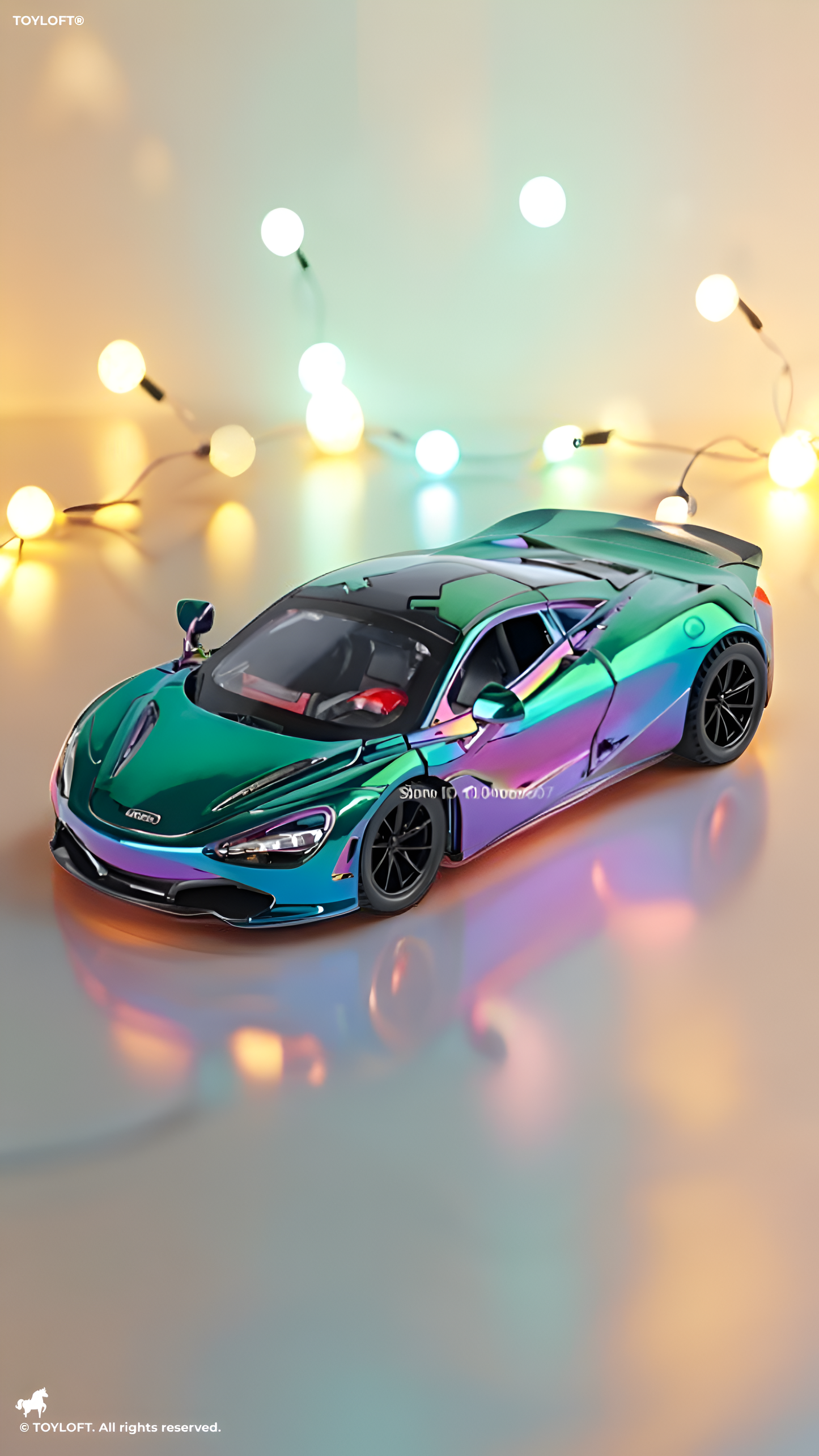 McLaren 720S 1:32 Scale Diecast Replica - Color-Shift Chameleon Paint - Realistic Interior & Alloy Body - Premium Supercar Collectible TV488