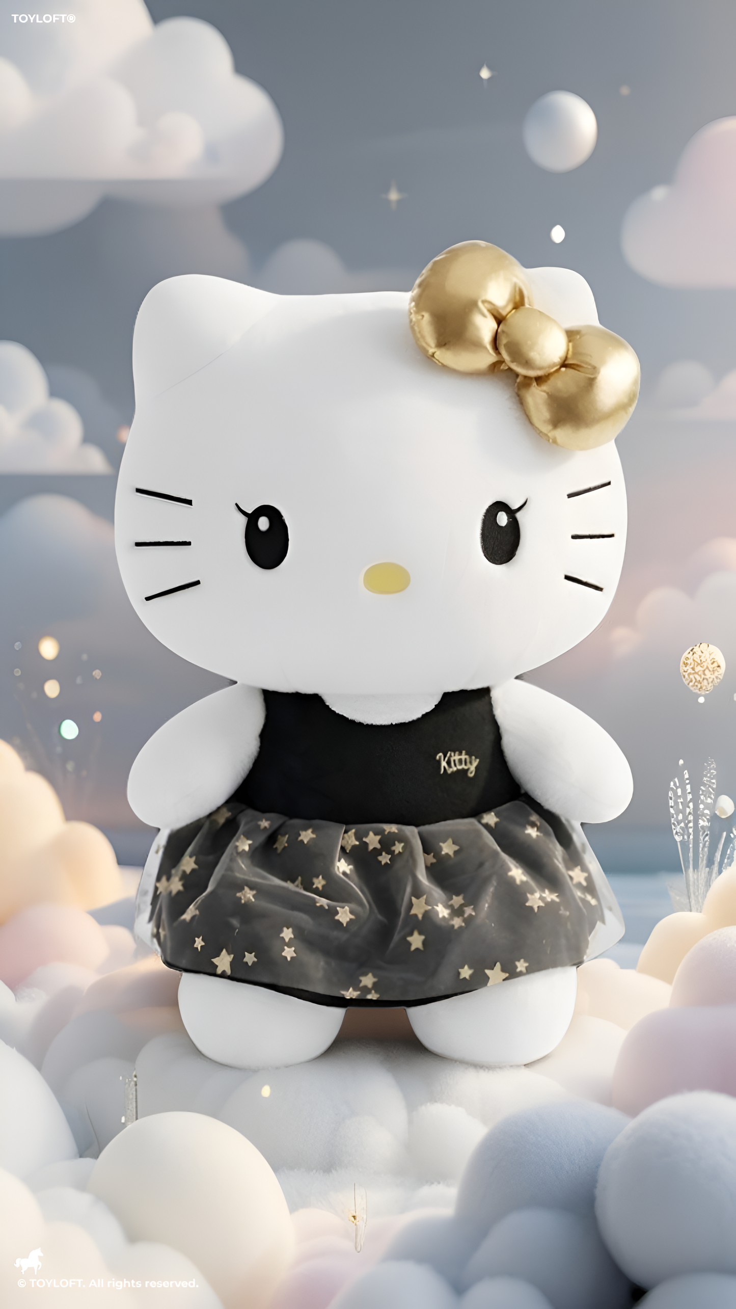 Hello Kitty Plush – 15-Inch Collector’s Edition with Gold Bow & Black Star Tutu Dress ST14832