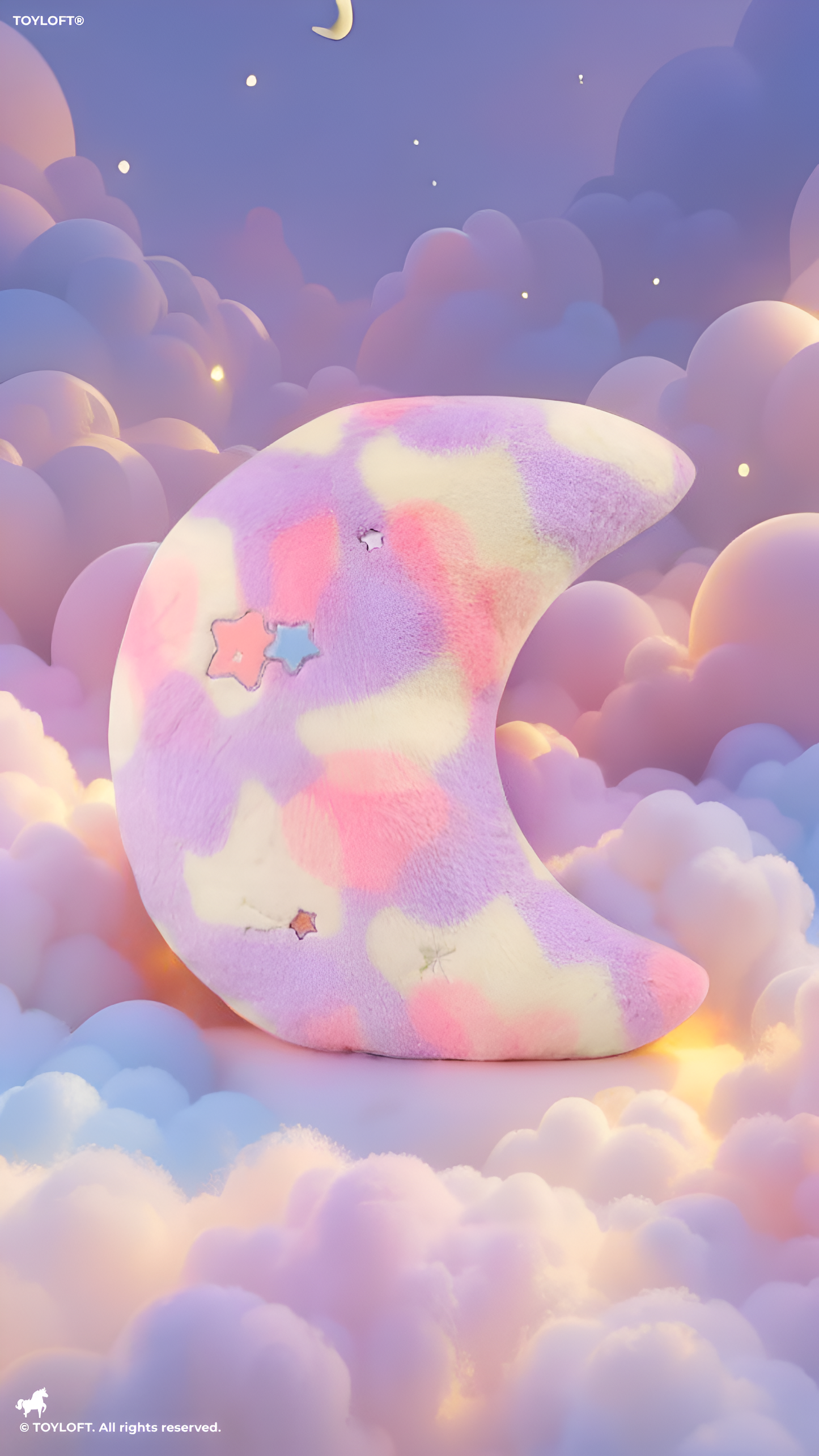Moon Plush Soft Toy – Cute Crescent Moon Stuffed Toy Lavender ST11605.