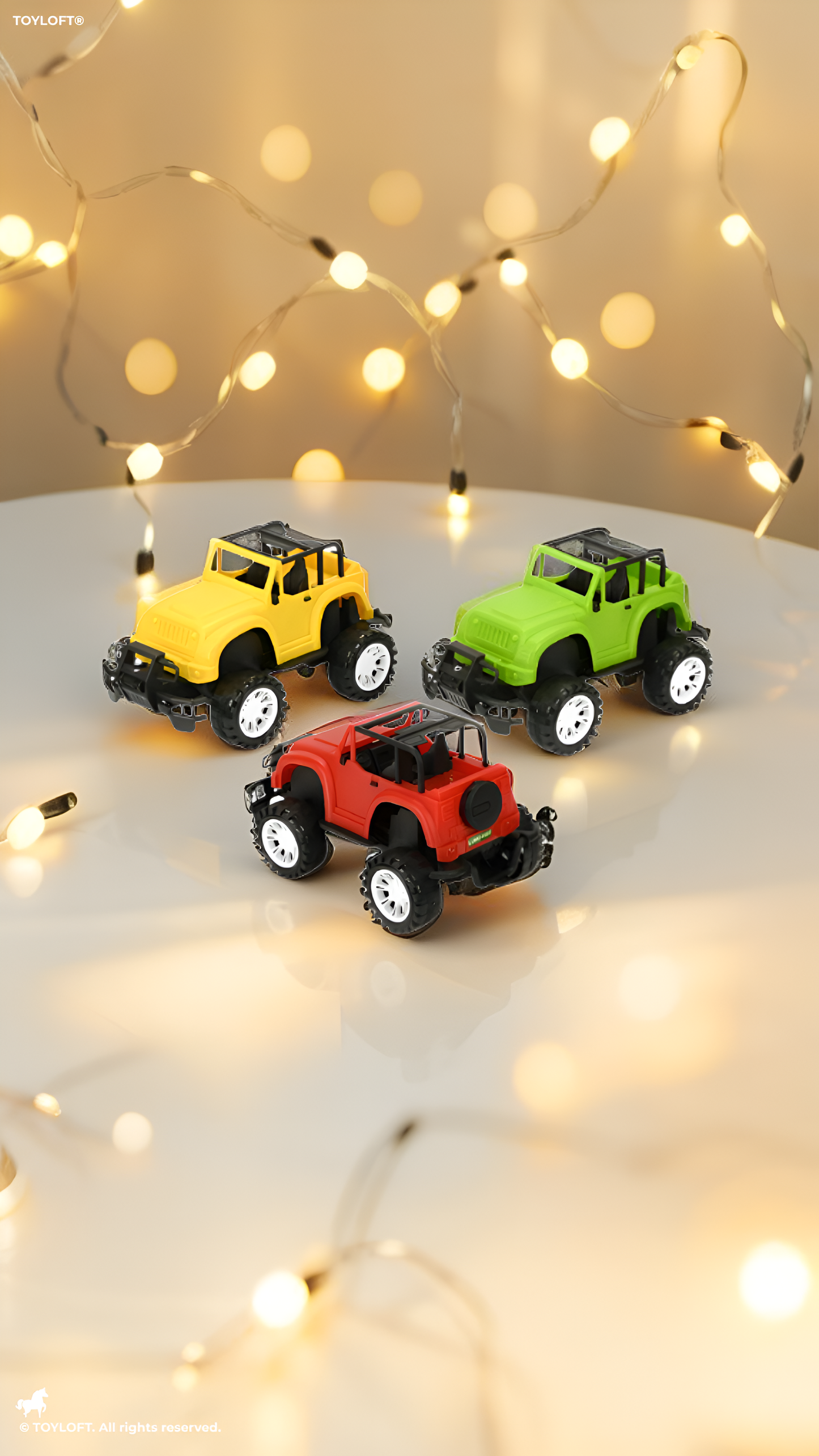 Monster Truck Toys Pack of 3 – Friction Powered Off-Road Jeep Vehicles LMI9233.