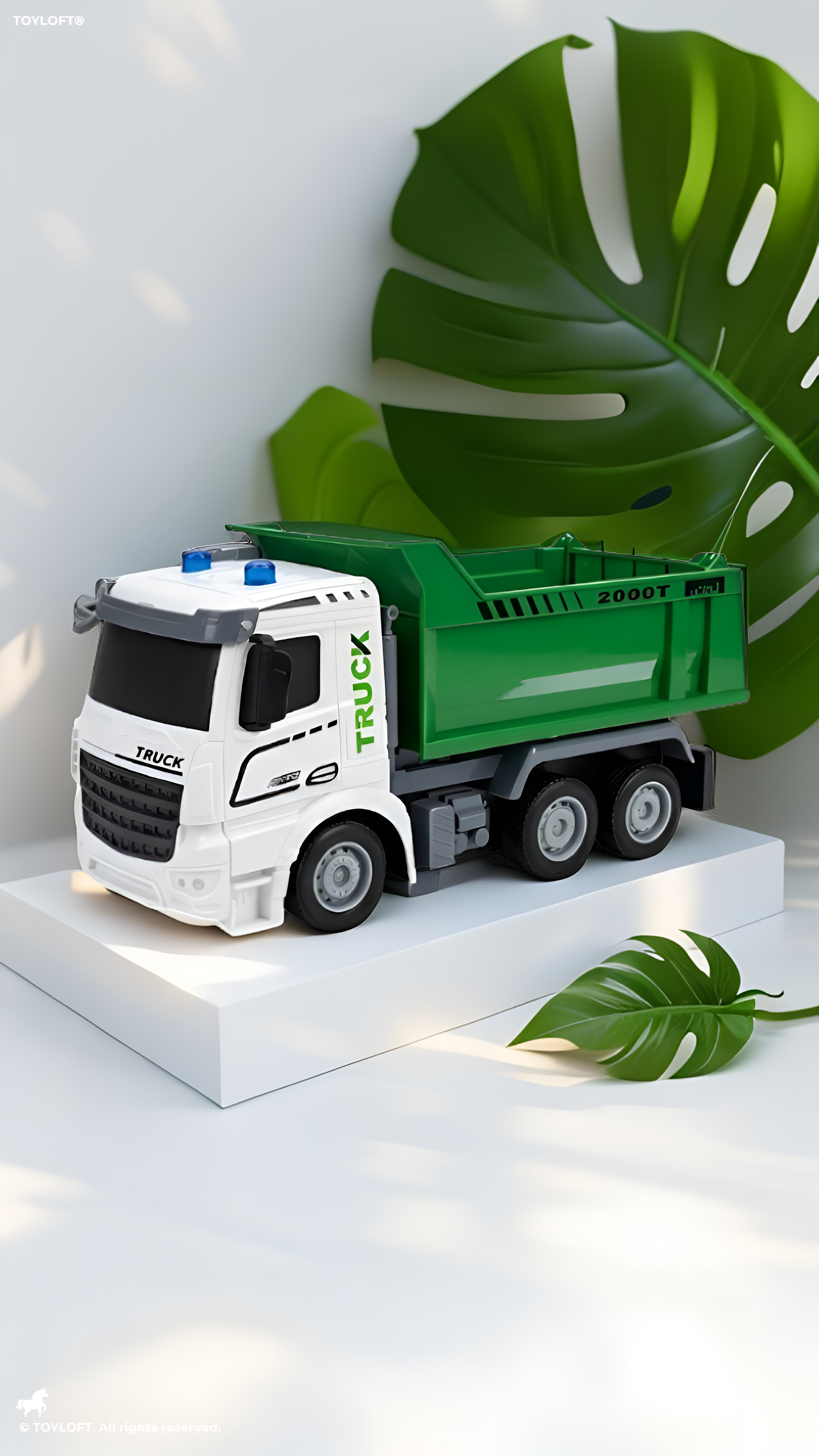Remote Control Sanitation Construction Truck Toy – 4CH RC Dump Truck with Lights, 2000T Heavy Model Vehicle TV5062.