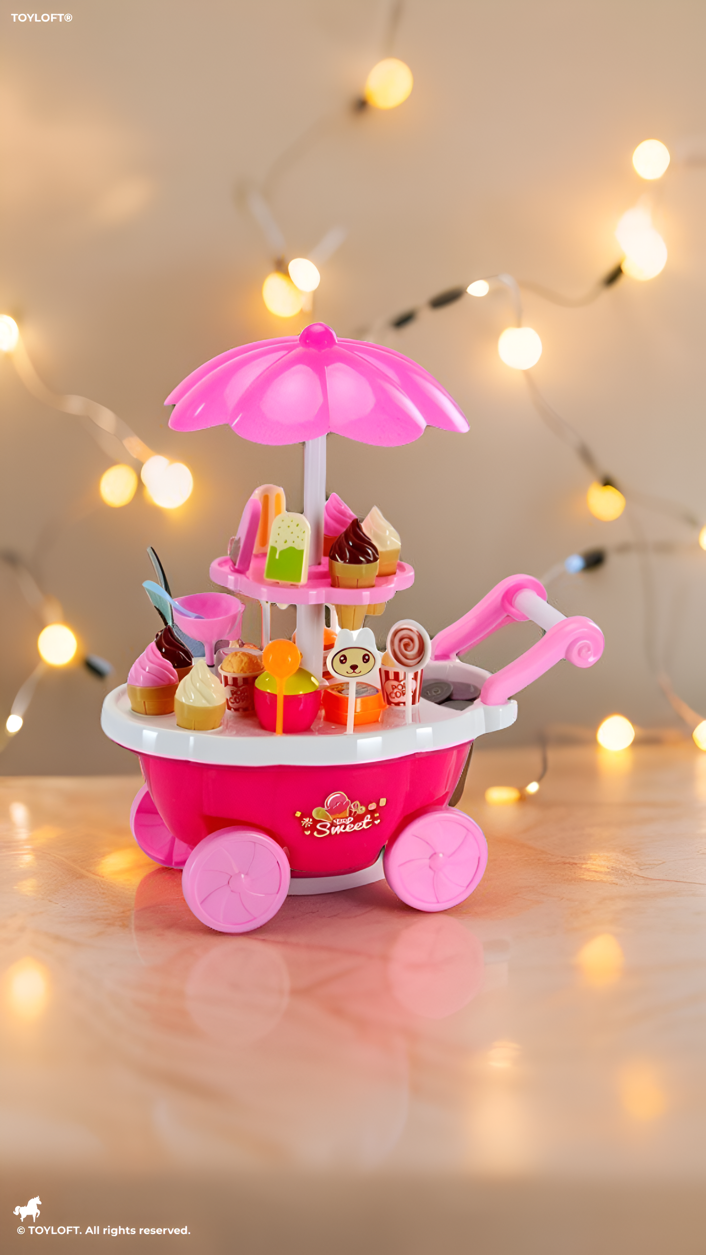 Ice Cream Cart Toy for Kids with Music & Lights TV1534.
