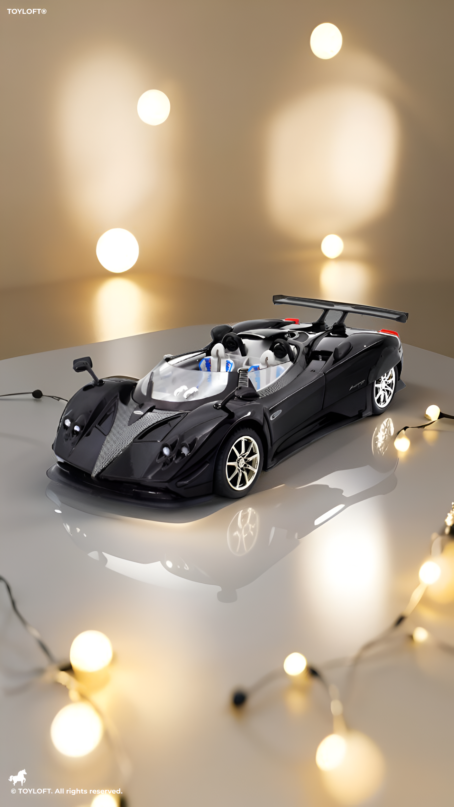 Pagani Zonda HP Diecast Car – High-Quality Scale Model Collectible Car Scale 1:24 Black LMI16328.