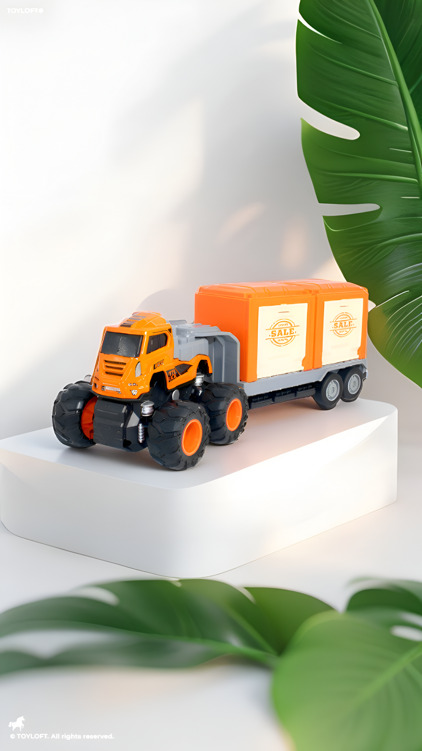 Shop Truck Diecast Toy – Realistic Miniature Vehicle for Kids & Collectors - Orange. TV3119