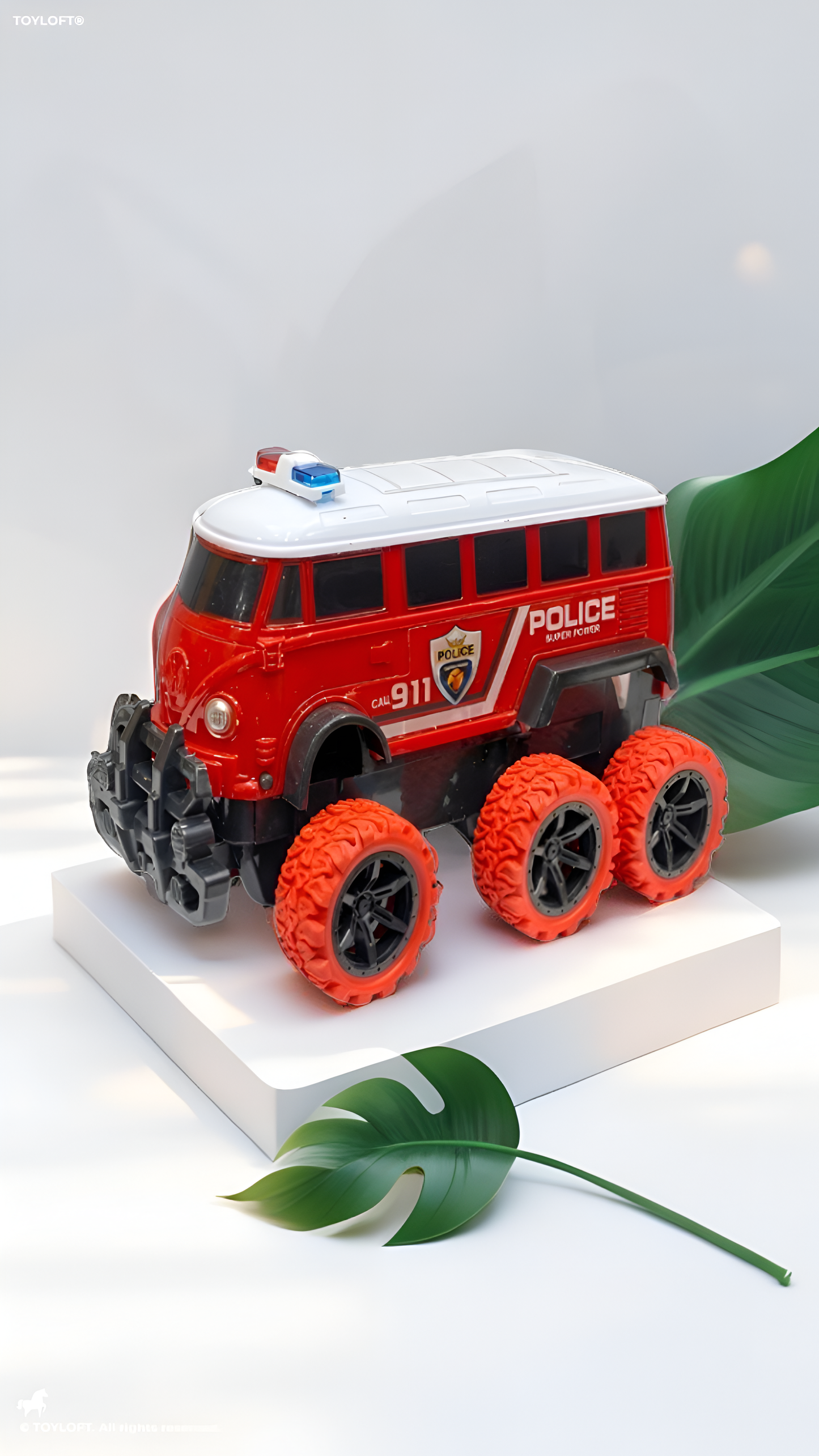 6-Wheel RC Police Monster Bus – High-Speed Off-Road Remote Control 911 Emergency Response Vehicle TV4527.