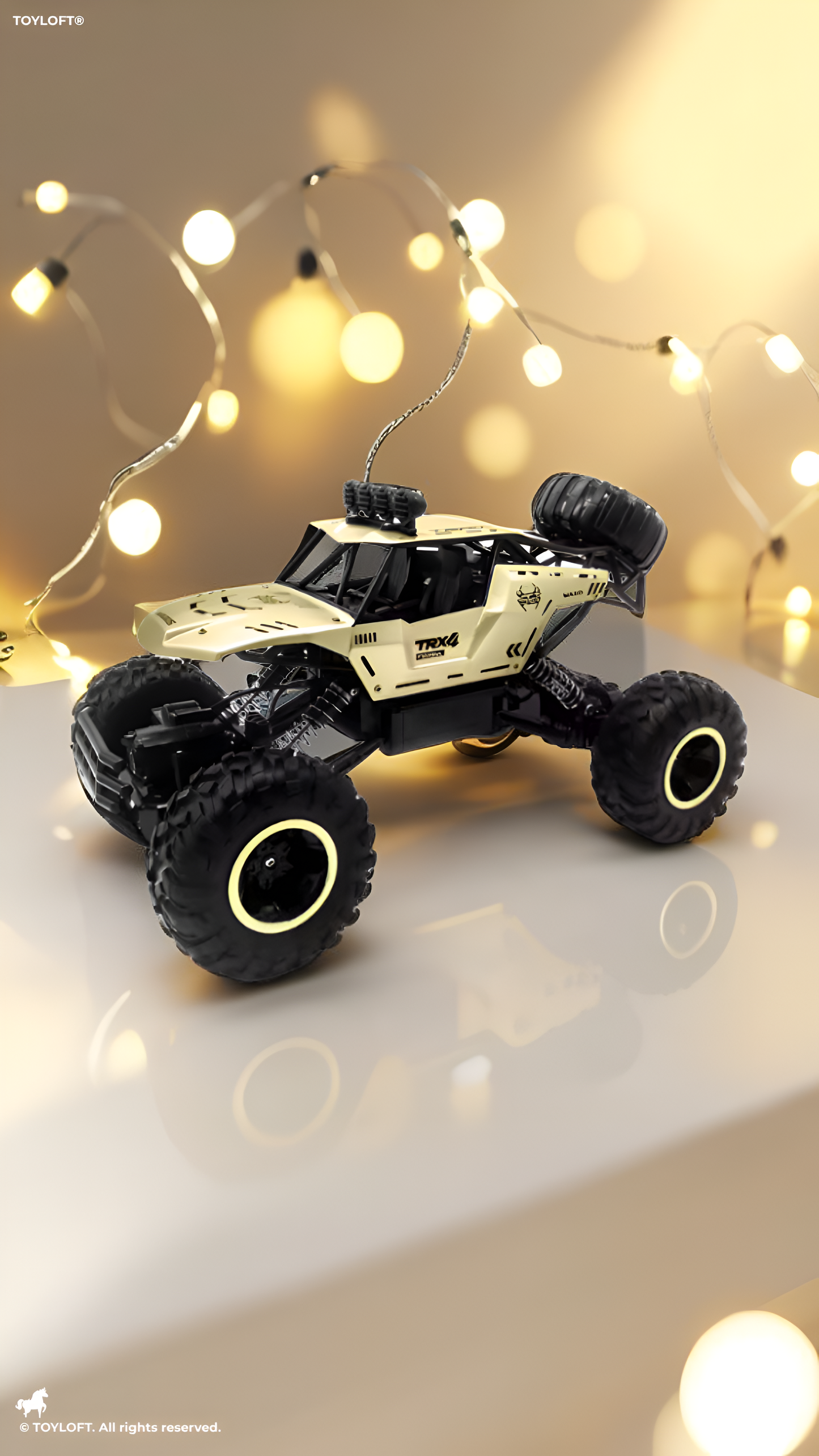 4WD RC Rock Crawler Monster Truck – Alloy Shell, 2.4GHz Off-Road Car Gold TV2221.