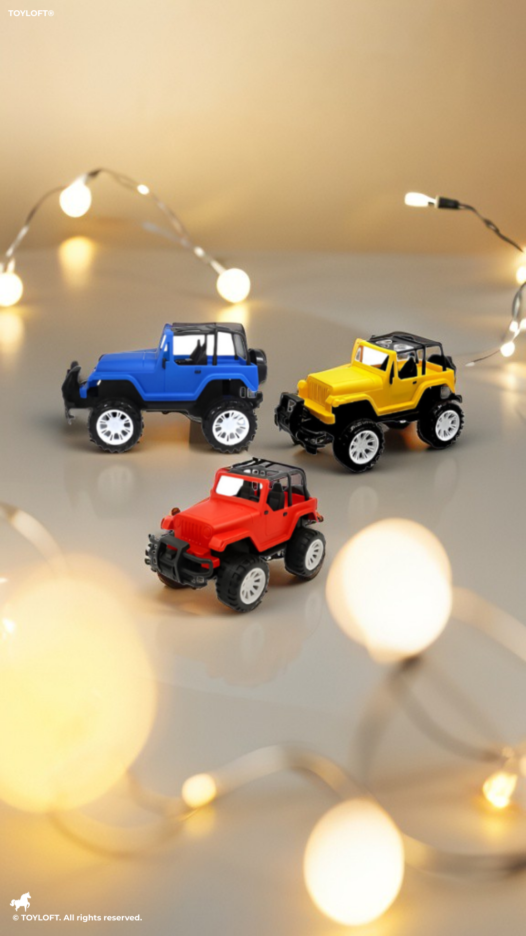 Pack of 3 Friction Powered Monster Truck | Colorful Off-Road Jeep Play Vehicles with Big Wheels LMI9232.