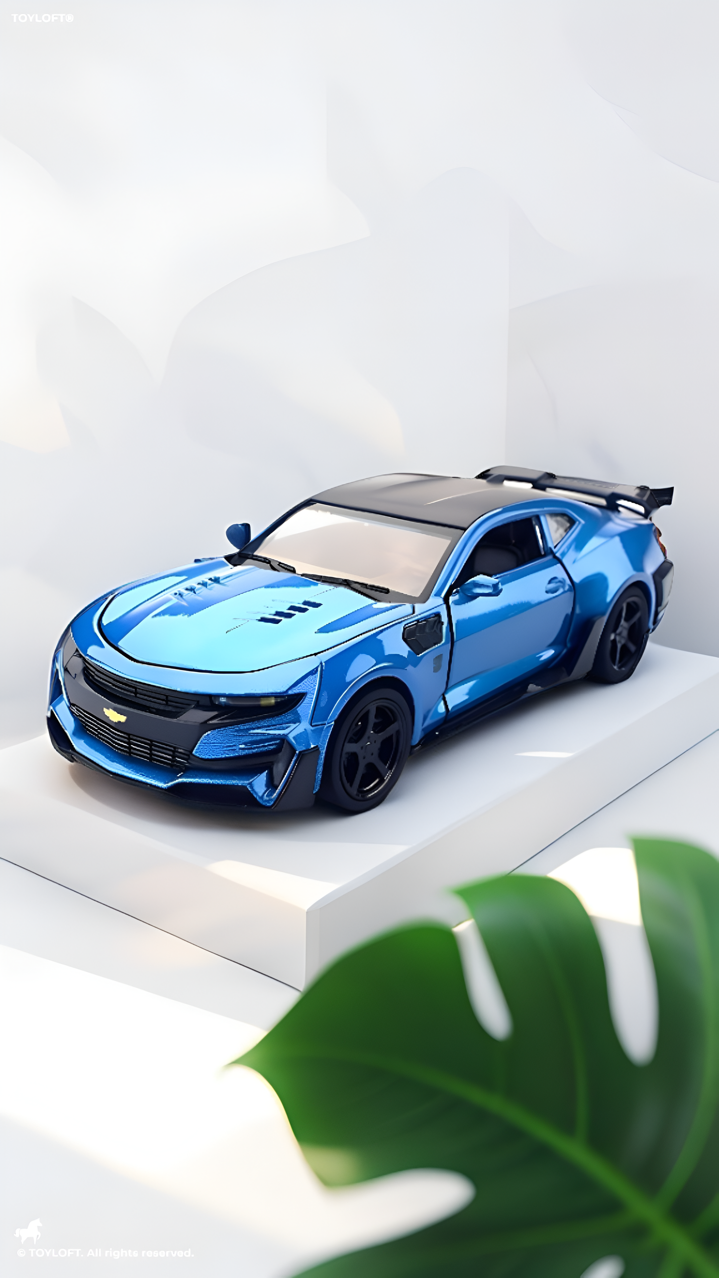 Chevrolet Camaro Metal Model Diecast Car - Blue Scale 1:32 - Free Car Inside. TV2677