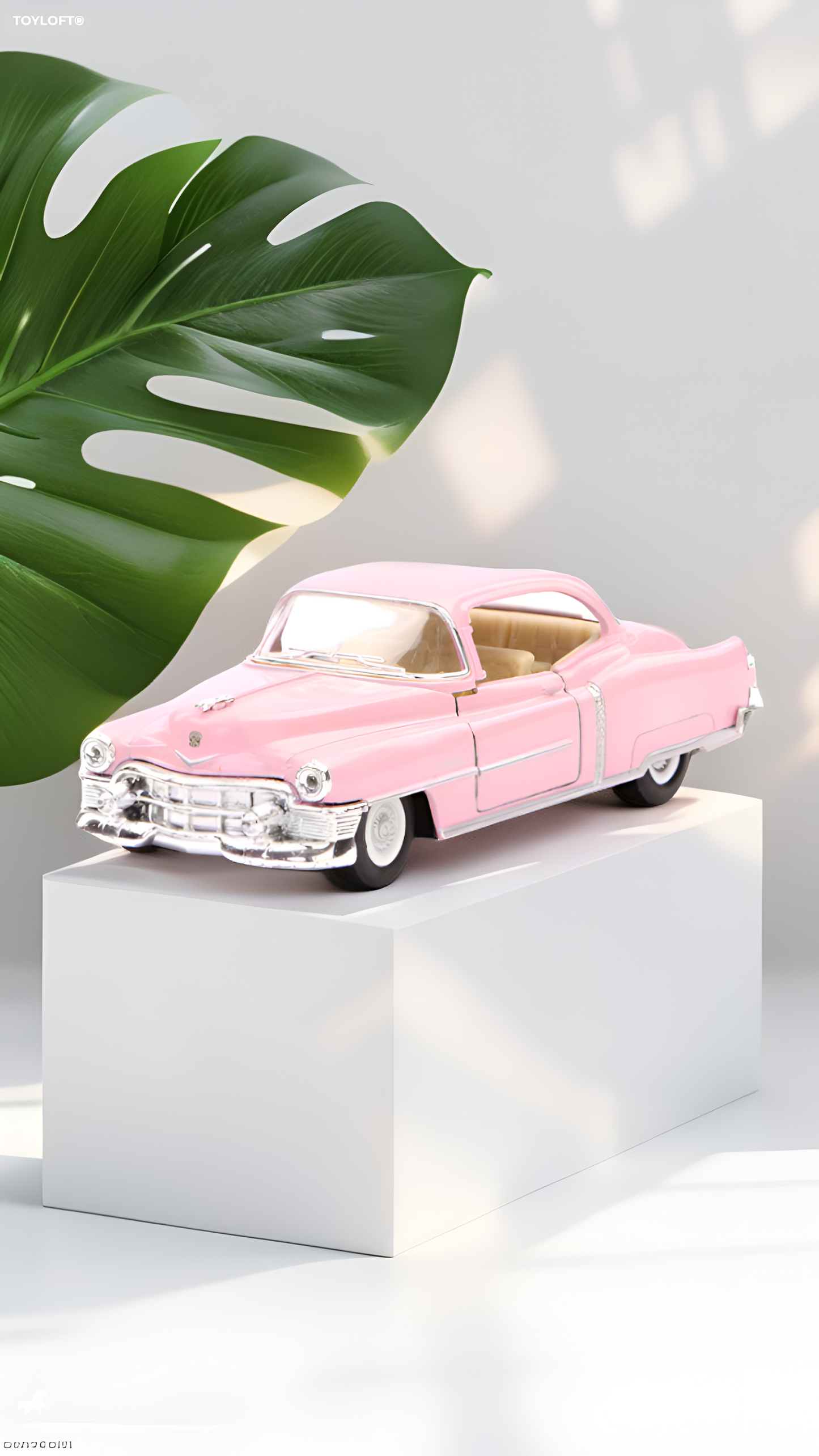 Cadillac Series 62 Coupe 1:32 Scale Diecast Model Car – Classic Vintage Collectible Pink TV6531.